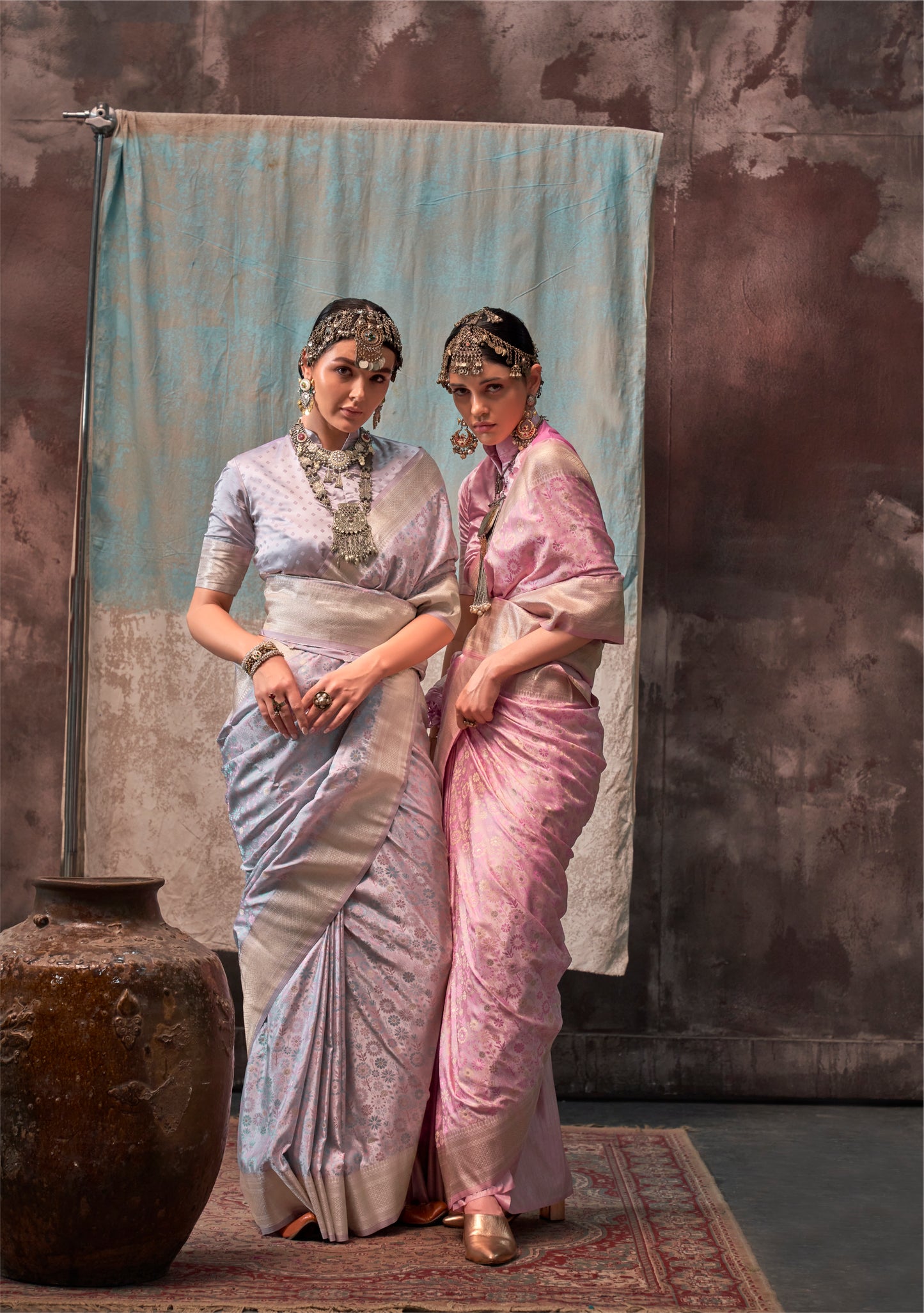 Niharika Purple Satin Silk Saree - Style 1