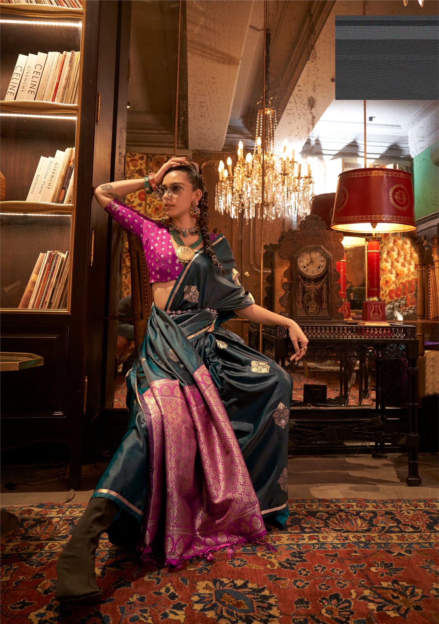 Revati Grey Slik Saree