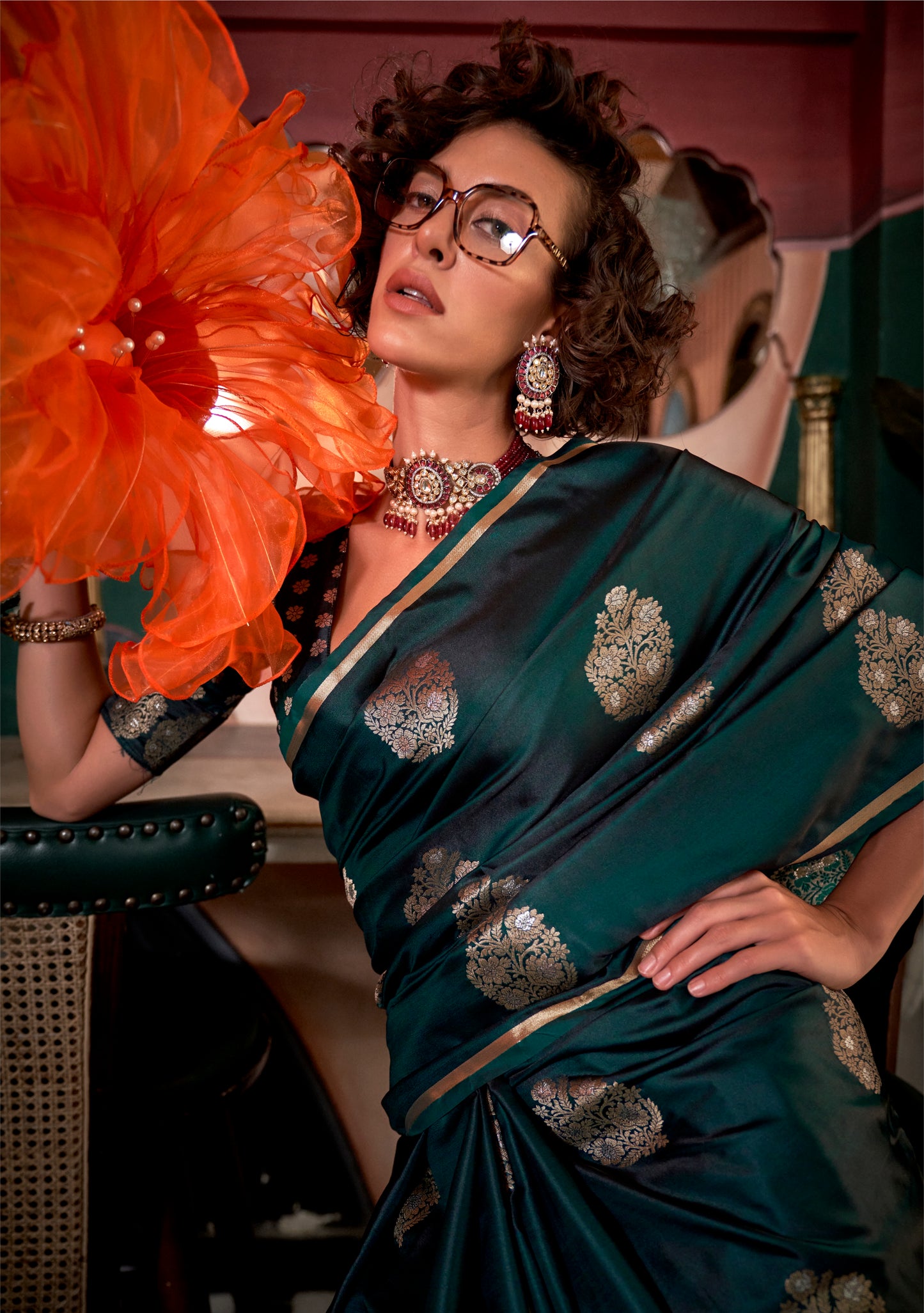 Aarohi Pure Satin Silk Saree - 6 Colours