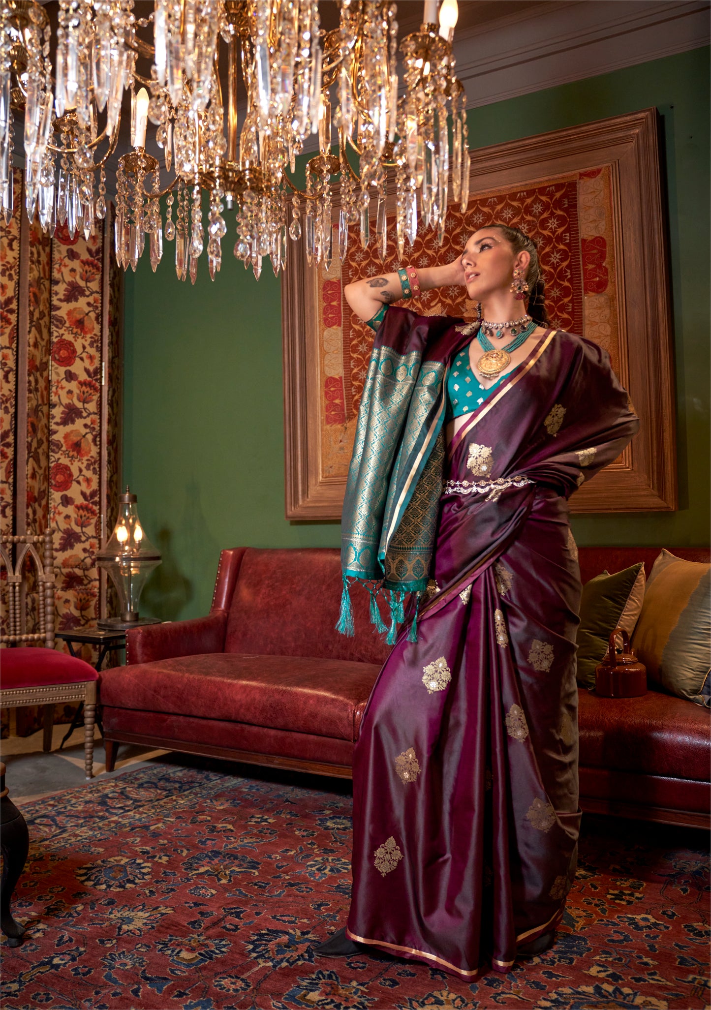 Revati Maroon Silk Saree