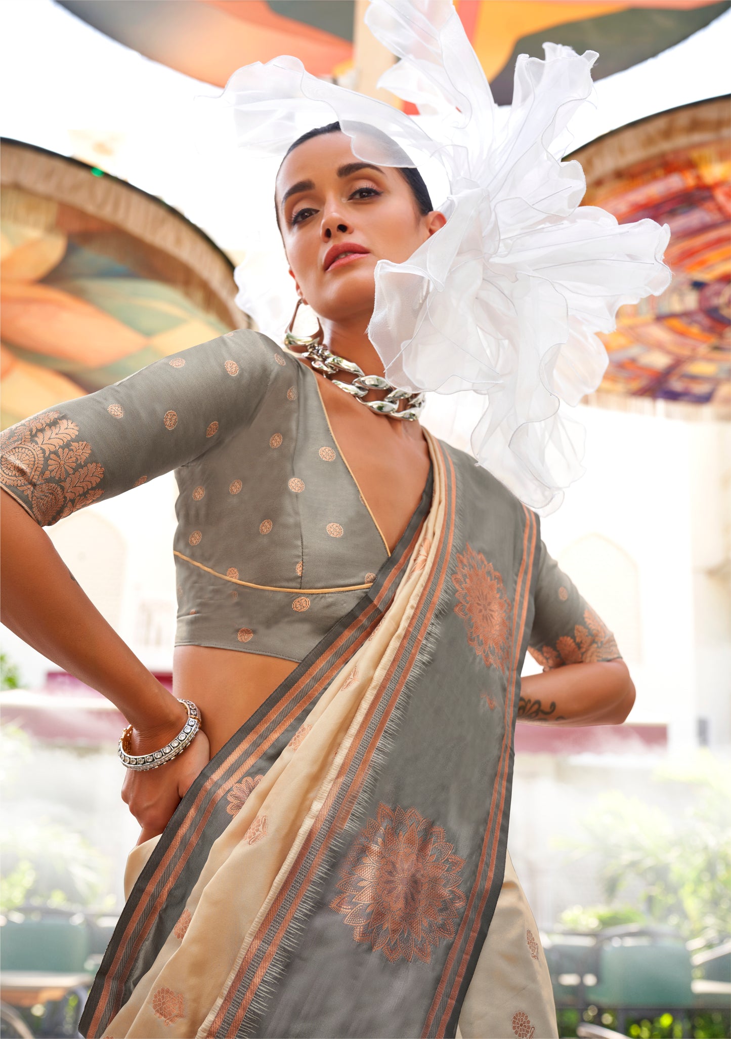 Tarini Two Tone Silk Saree - 6 Colours