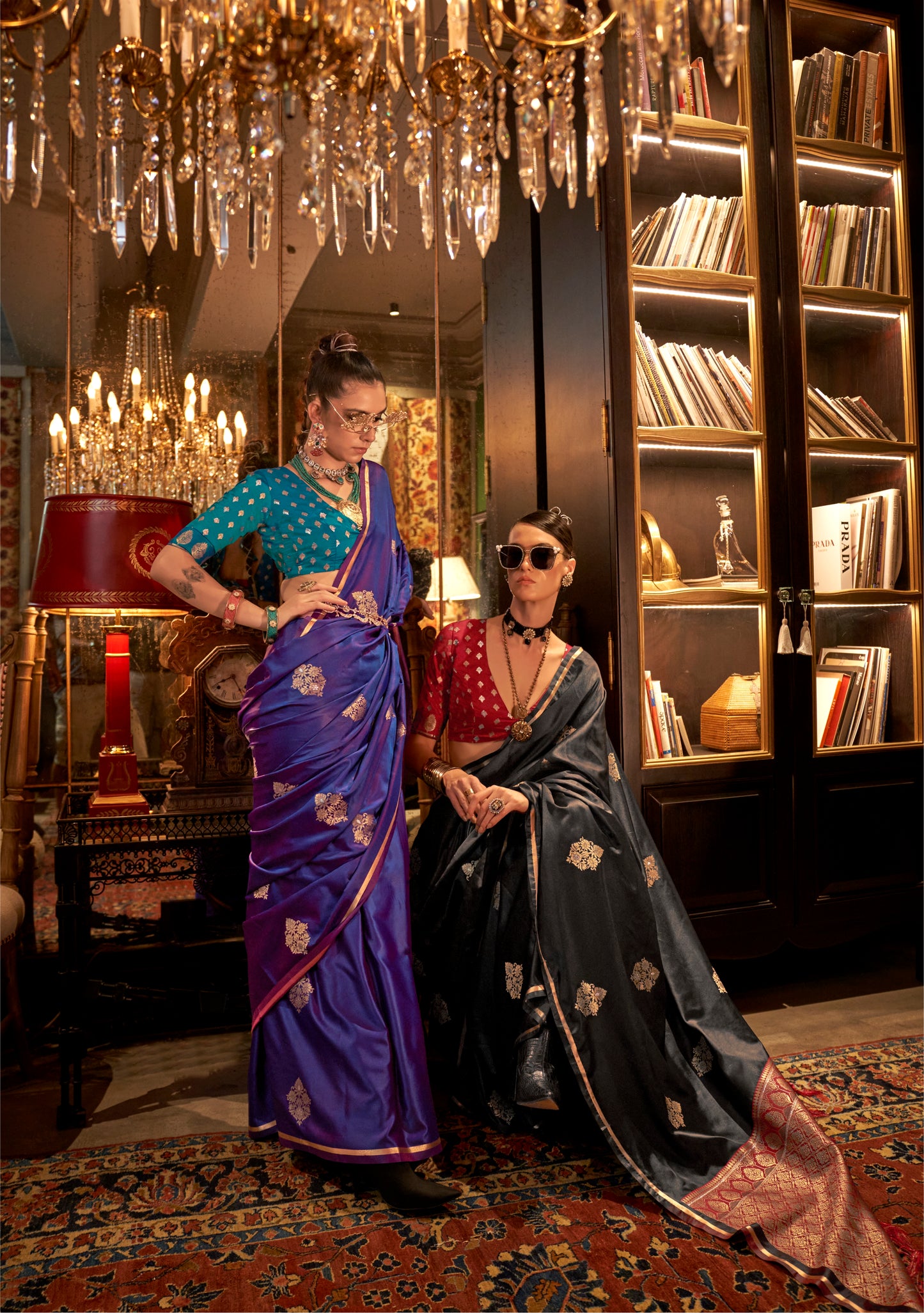 Revati Black Silk Saree