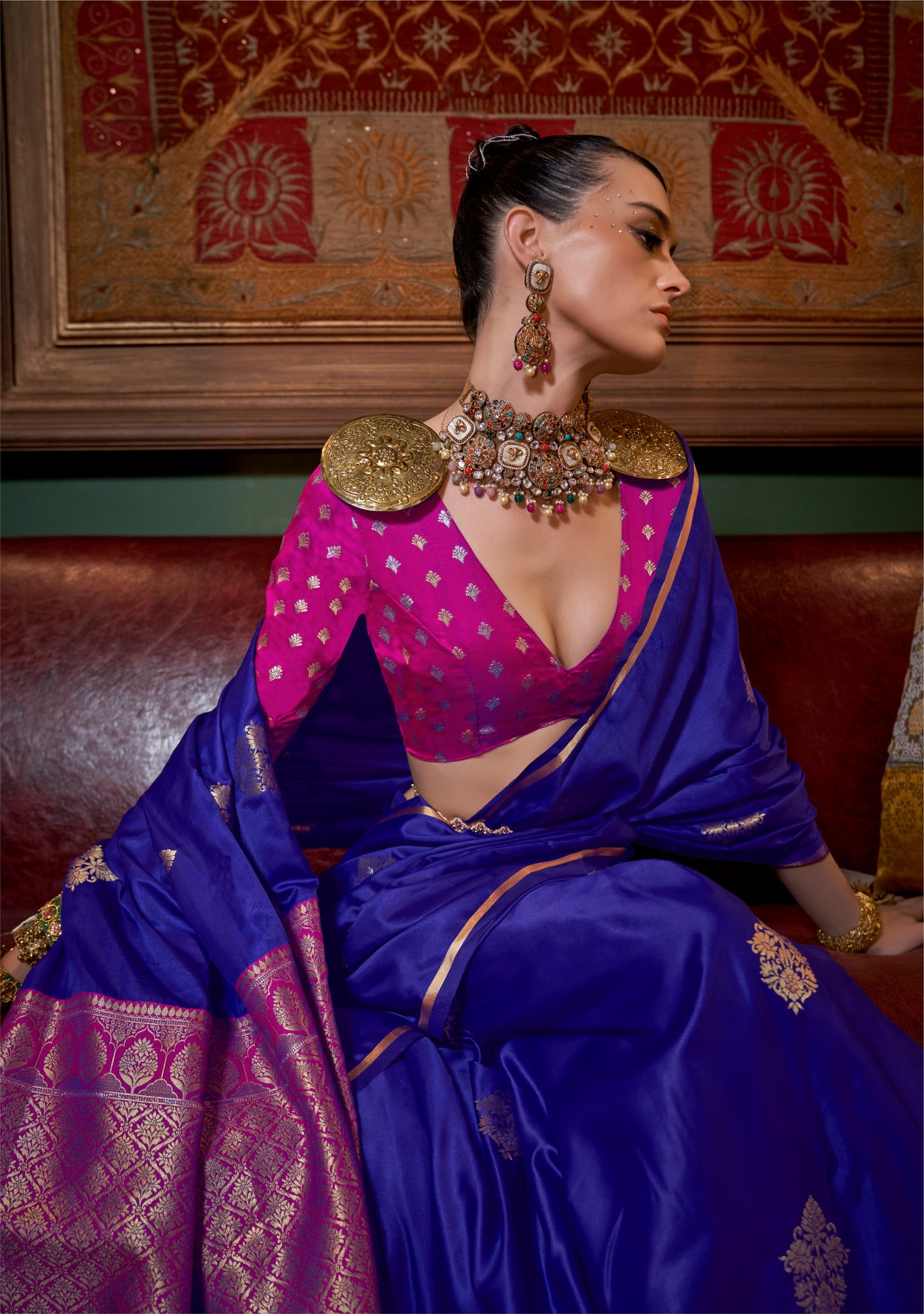 Revati Royal Blue Silk Saree