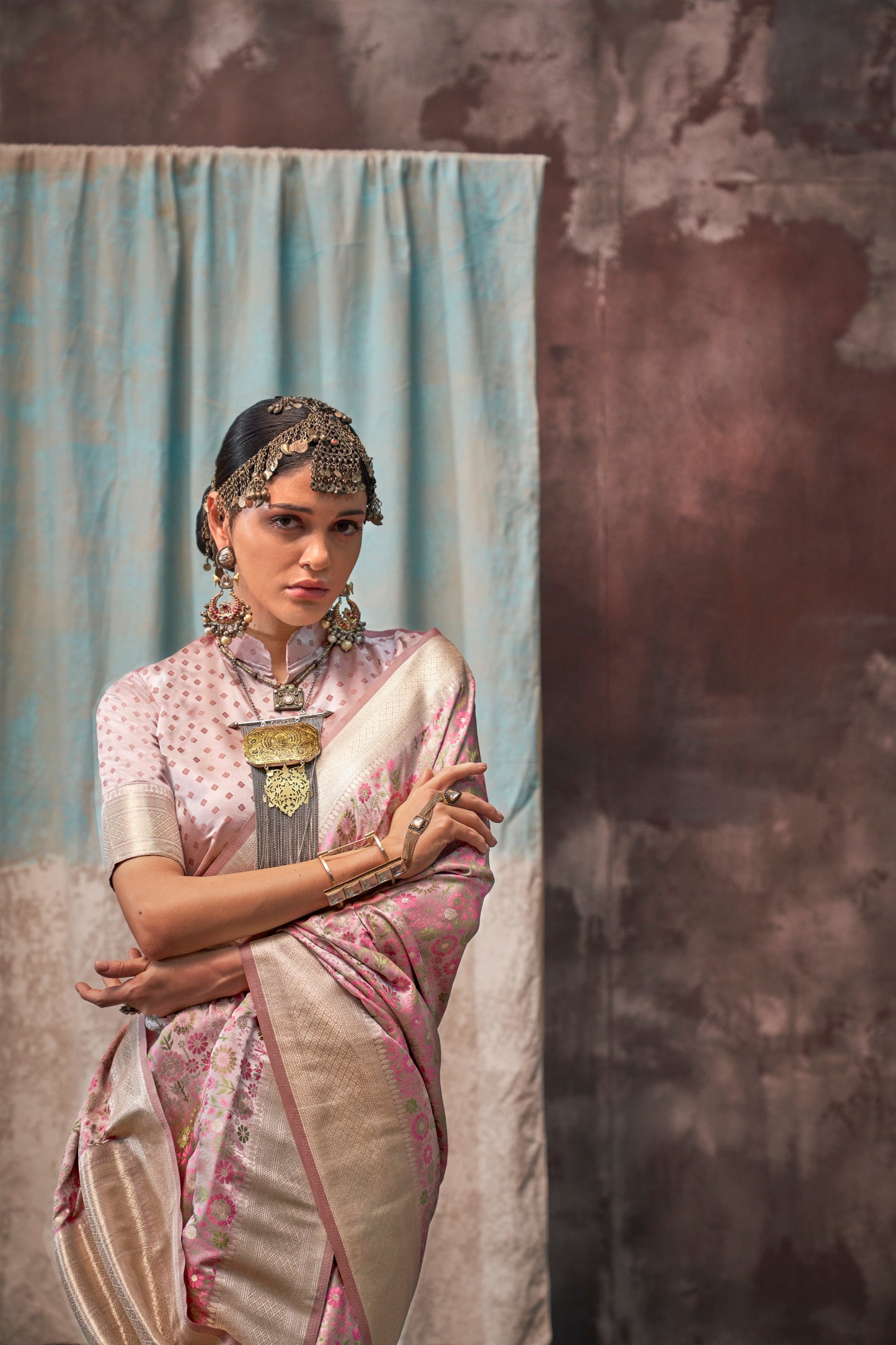 Niharika Purple Satin Silk Saree - Style 2