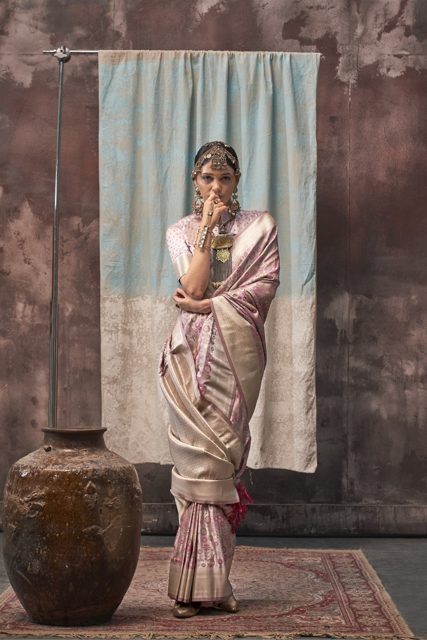 Niharika Purple Satin Silk Saree - Style 2
