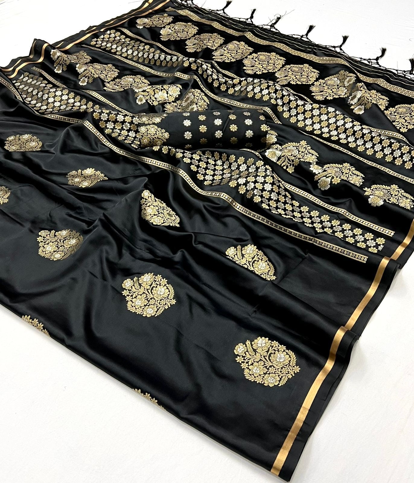Aarohi Pure Satin Silk Saree - 6 Colours