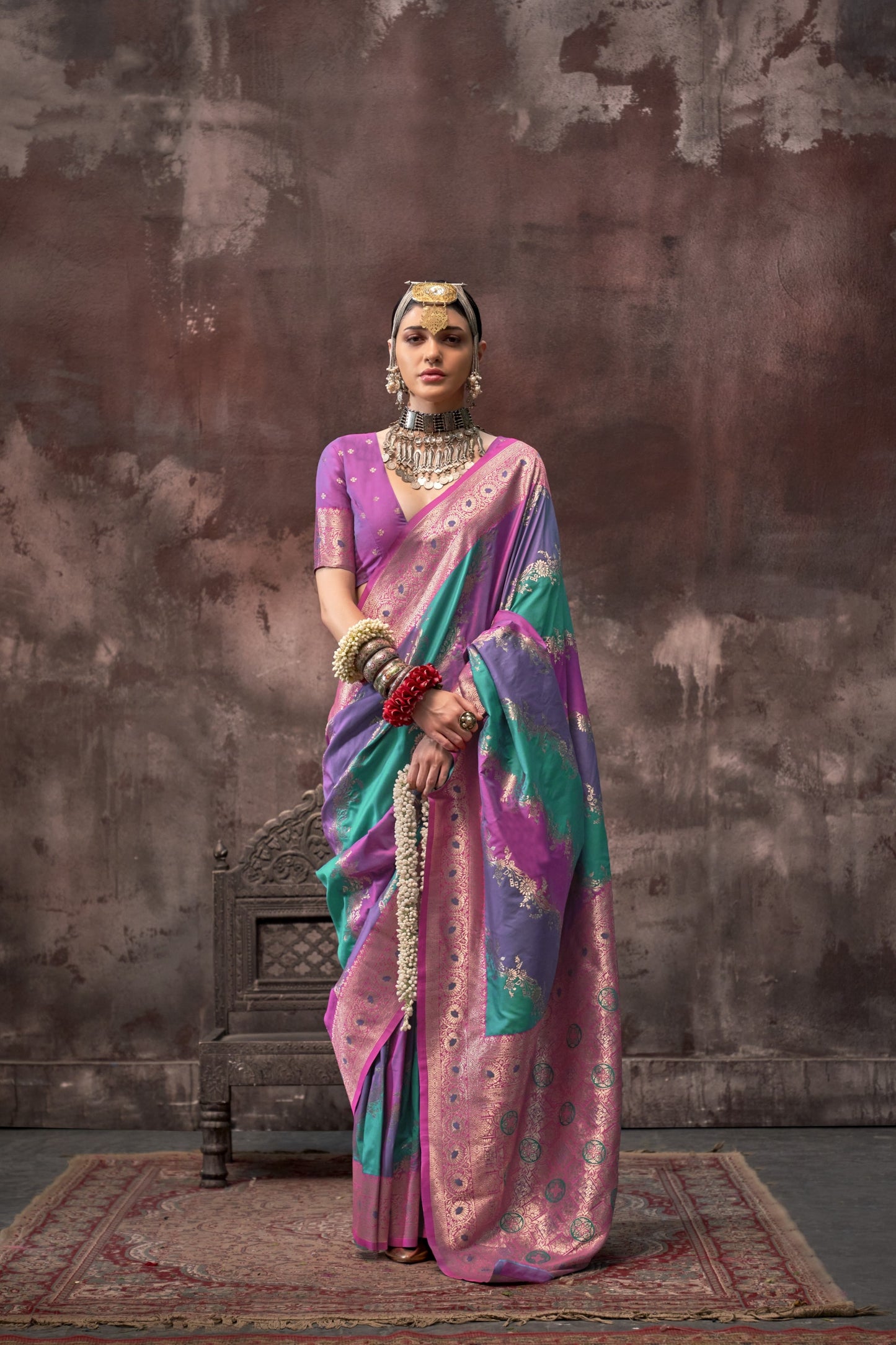 Sharini Multi Colour Silk Saree