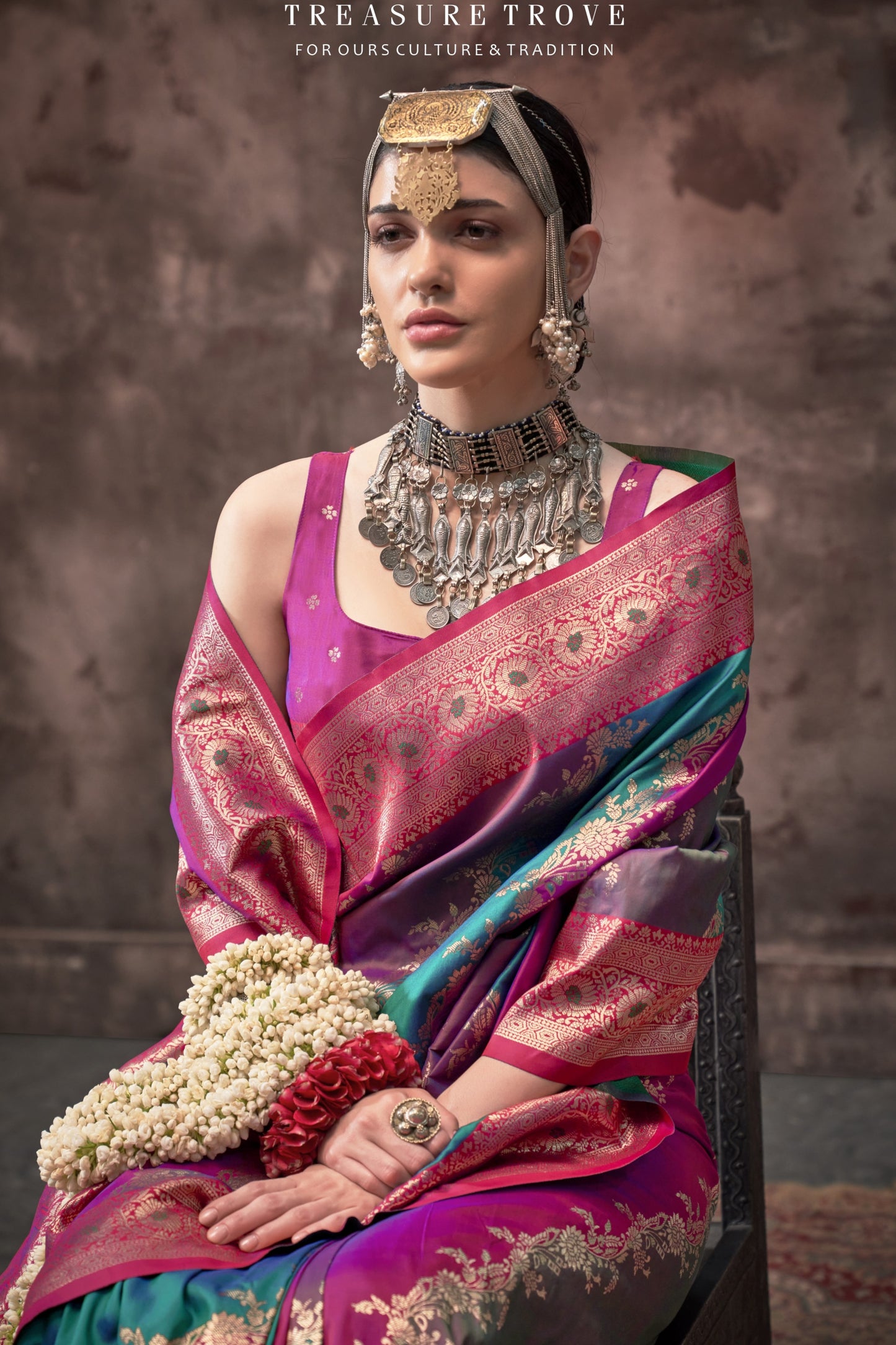 Sarini Multi Colour Silk Saree - Style 2