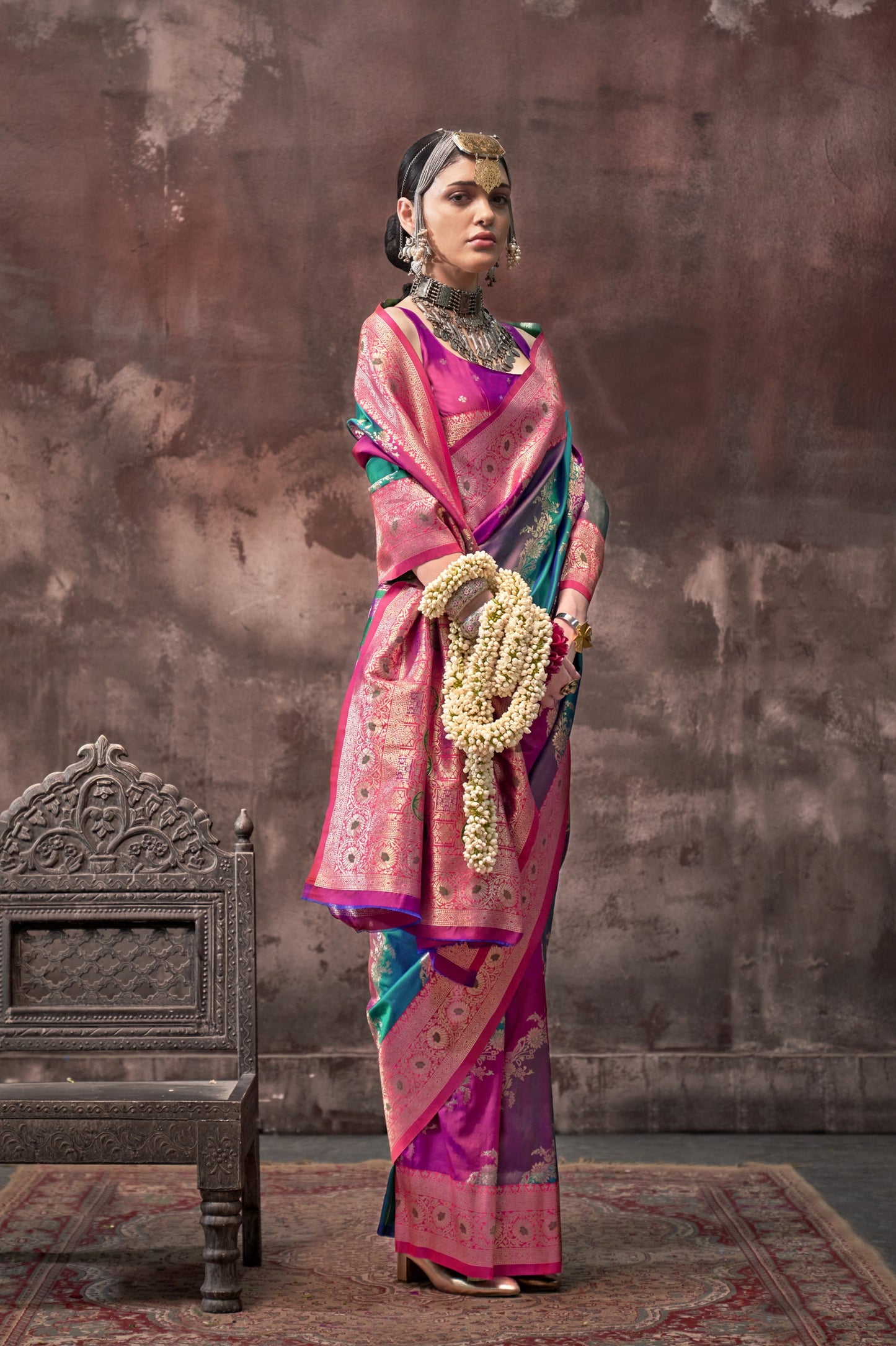 Sarini Multi Colour Silk Saree - Style 2