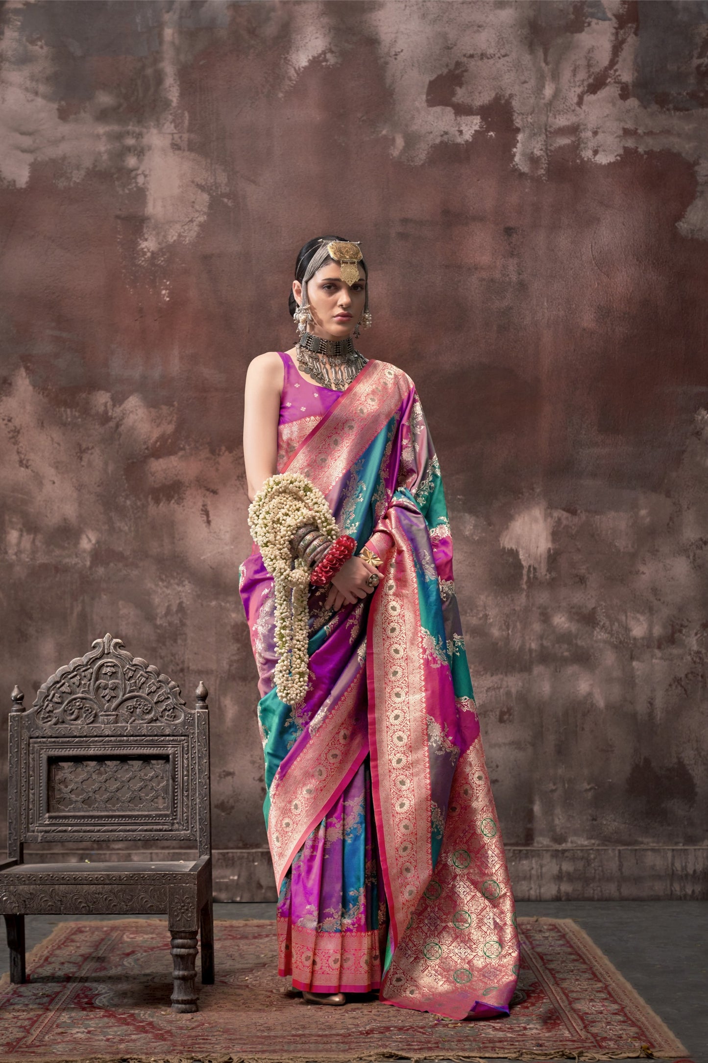 Sarini Multi Colour Silk Saree - Style 2