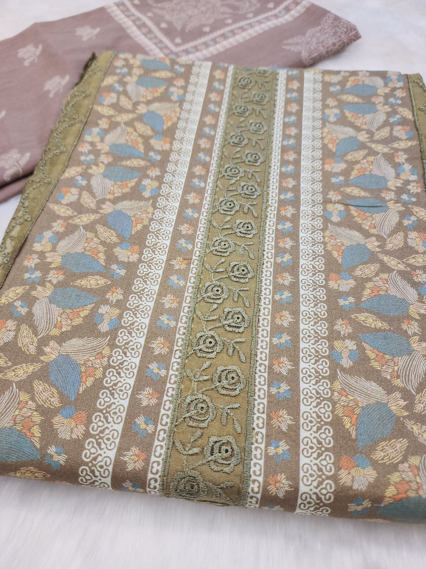 Green Pure Cotton Printed Suit