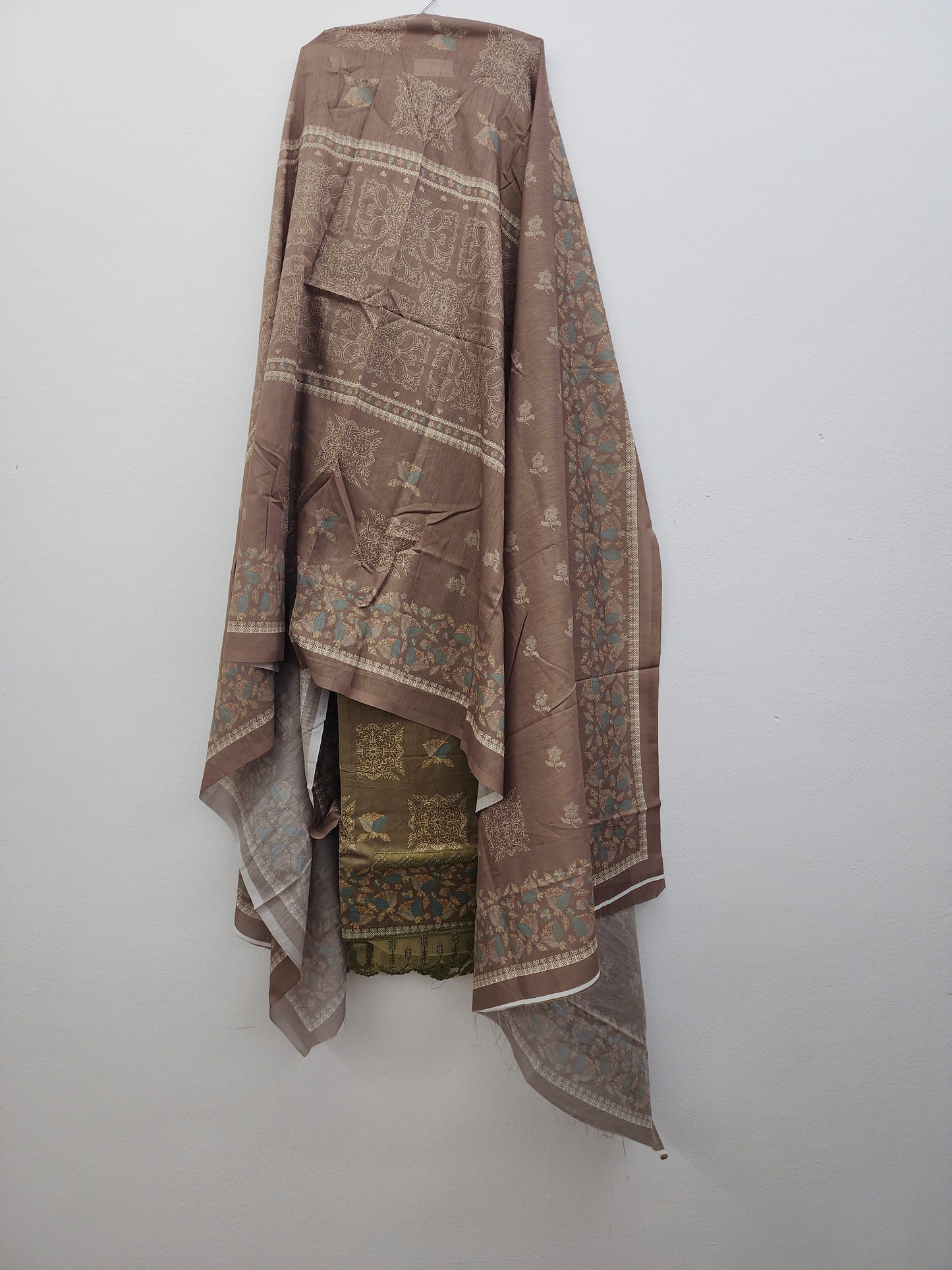 Green Pure Cotton Printed Suit