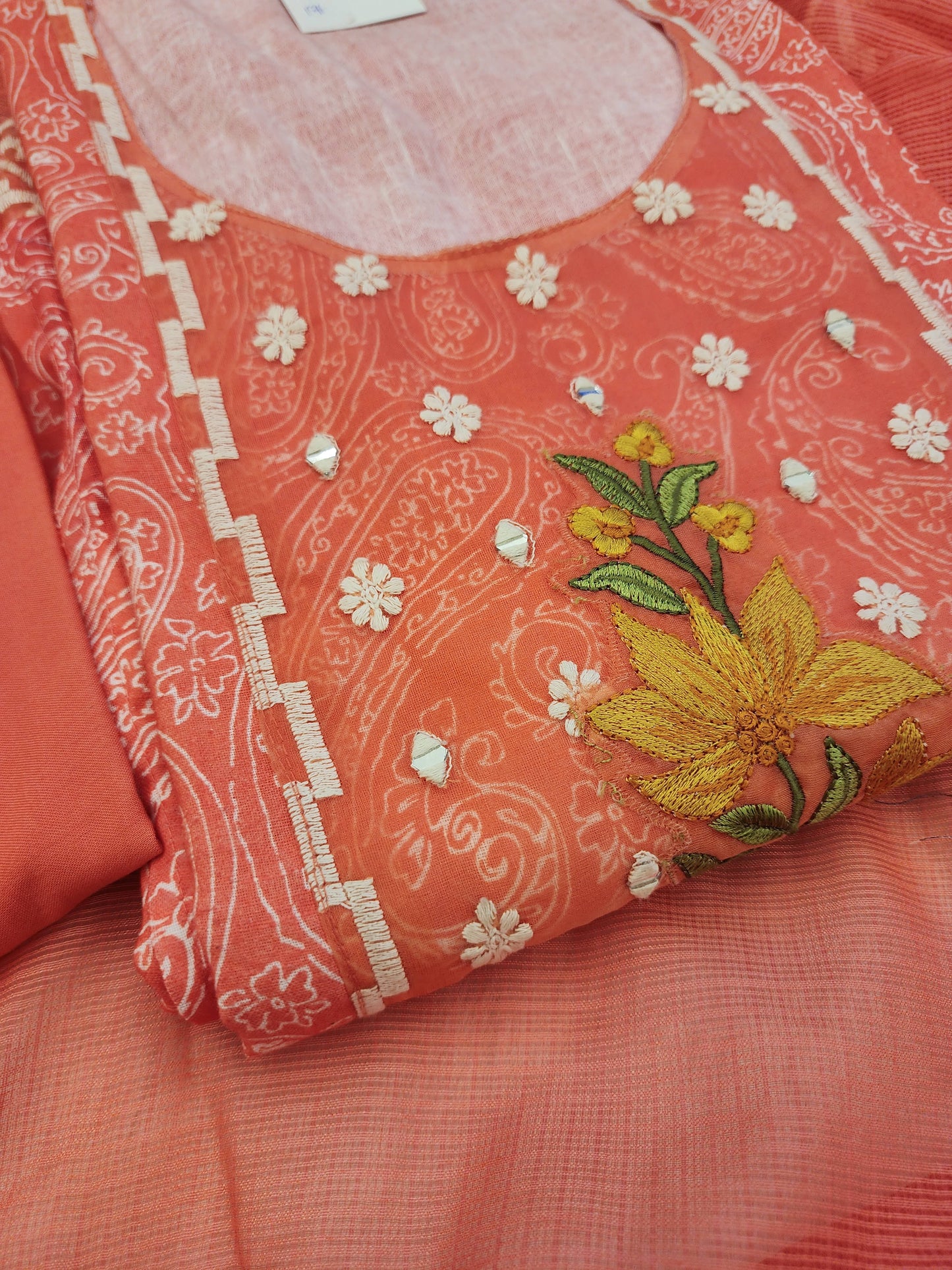Peach Linen Cotton Suit