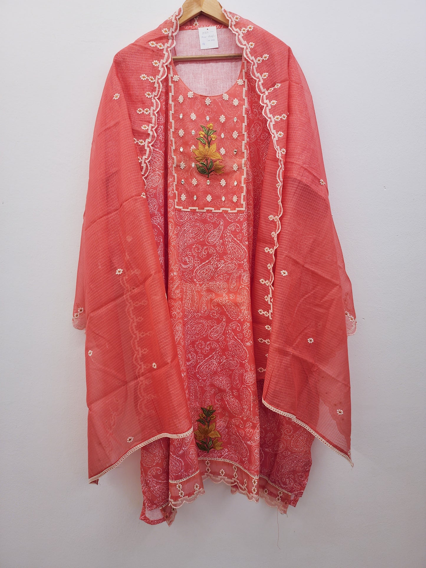 Peach Linen Cotton Suit