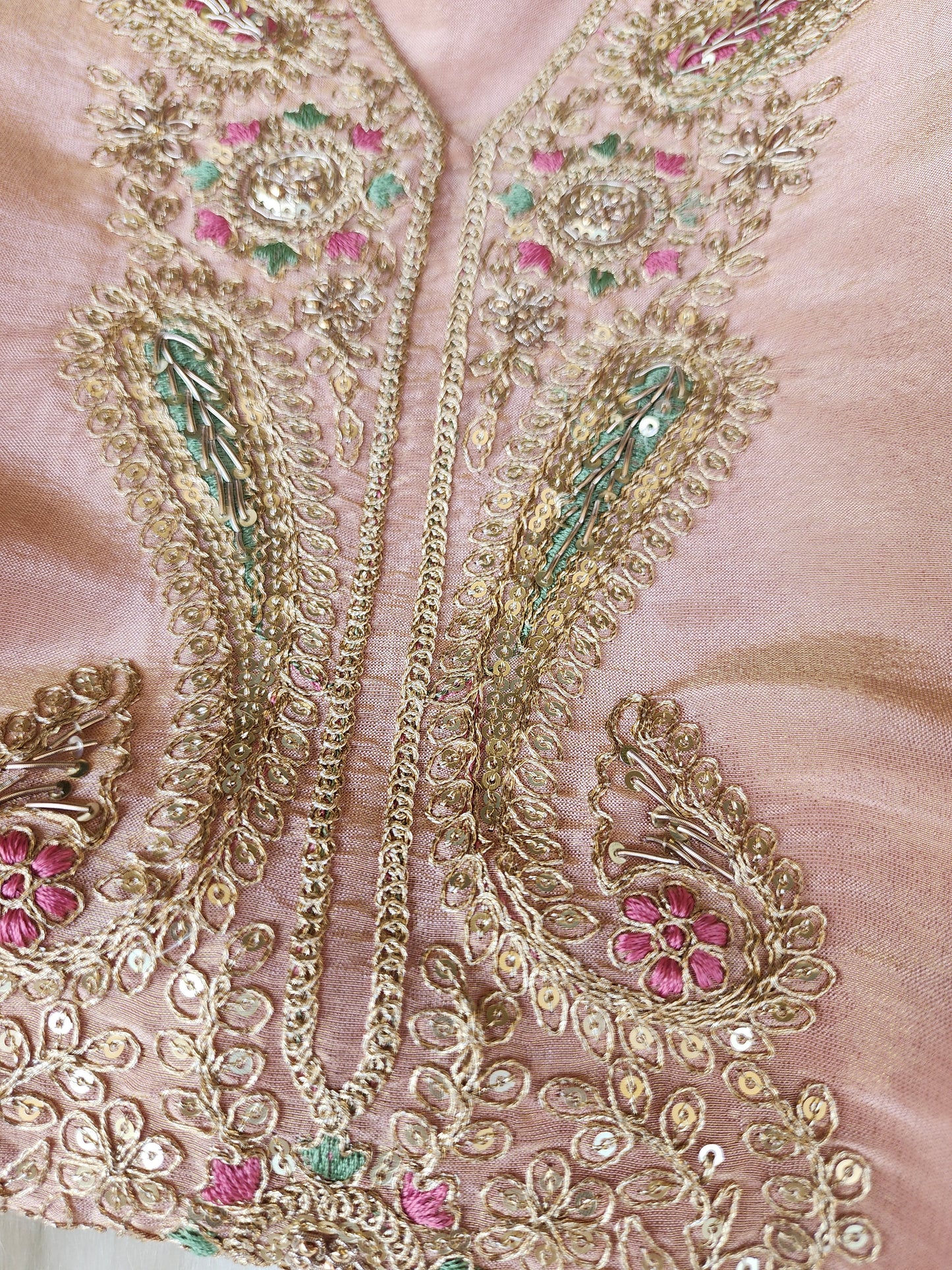 Peach Shimmer Tissue Suit