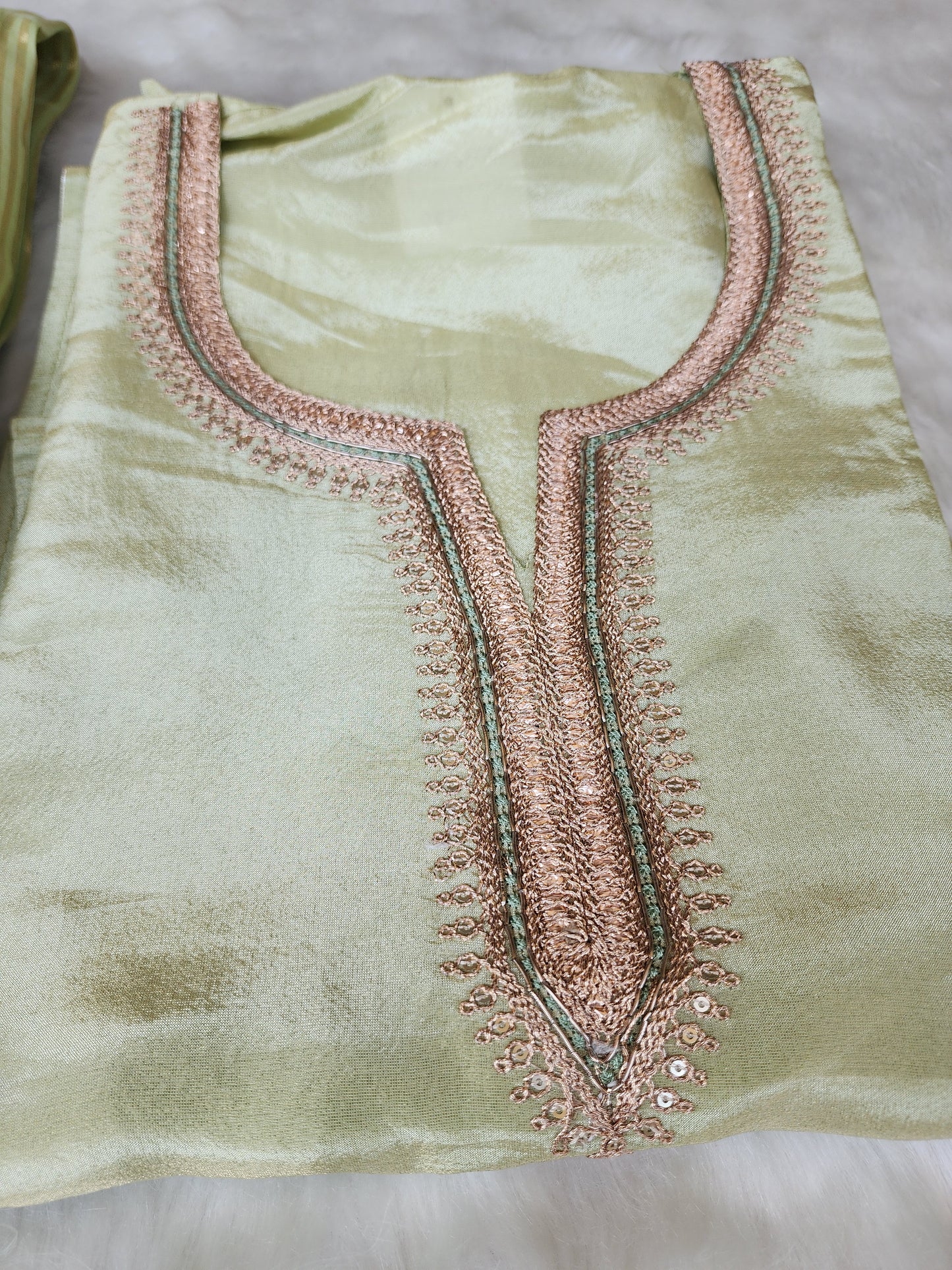 Green Shimmer Tissue Suit
