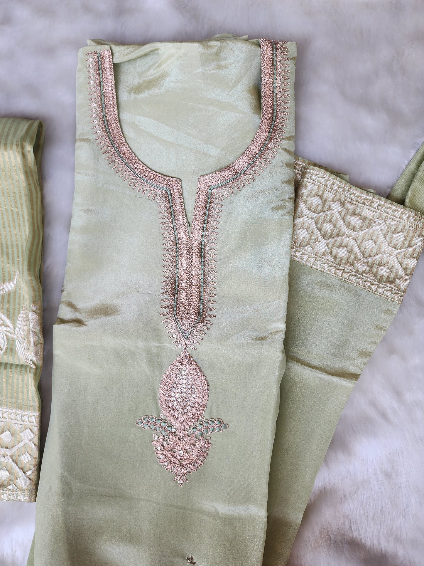 Green Shimmer Tissue Suit