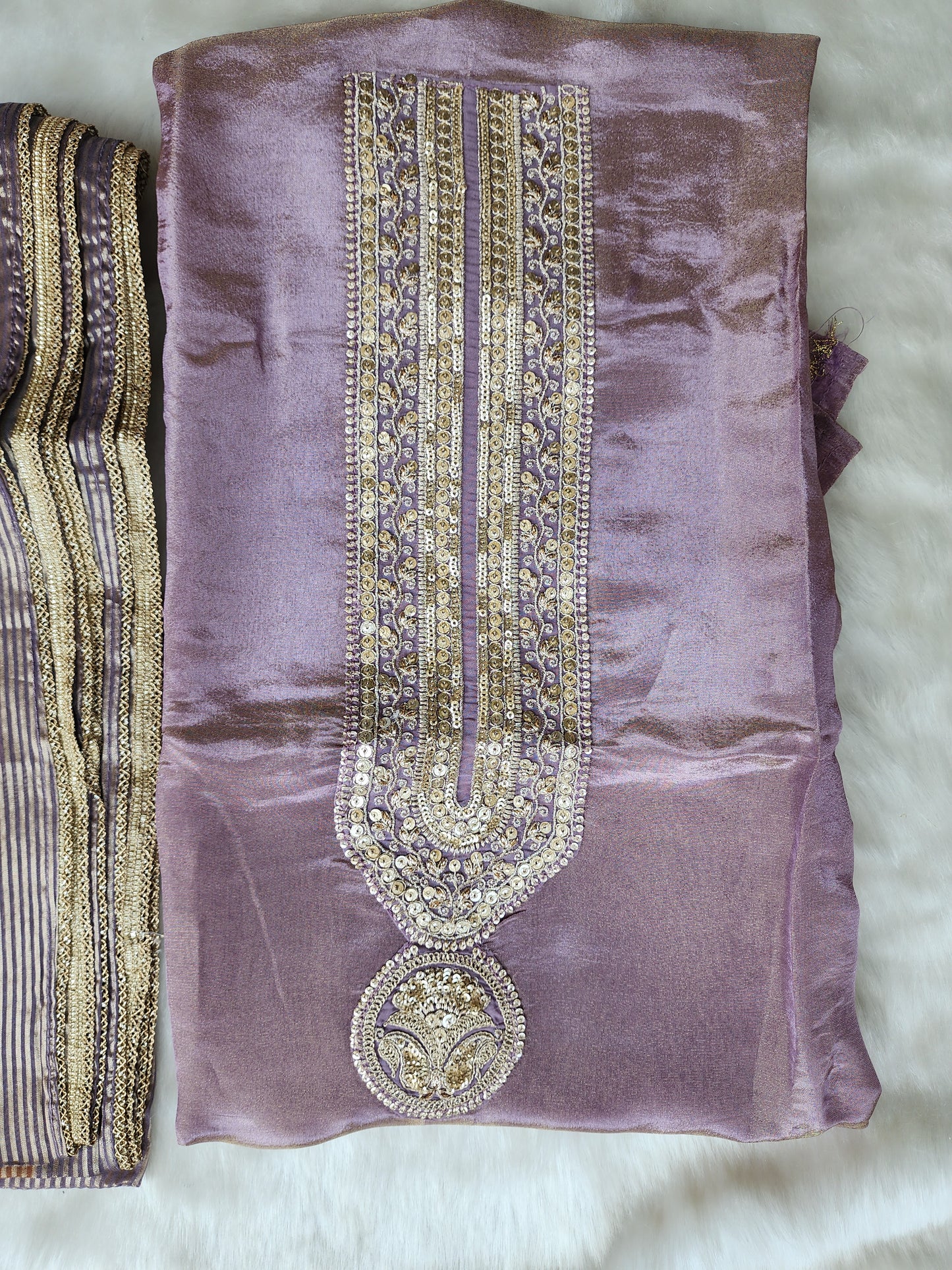 Lavender Shimmer Tissue Suit