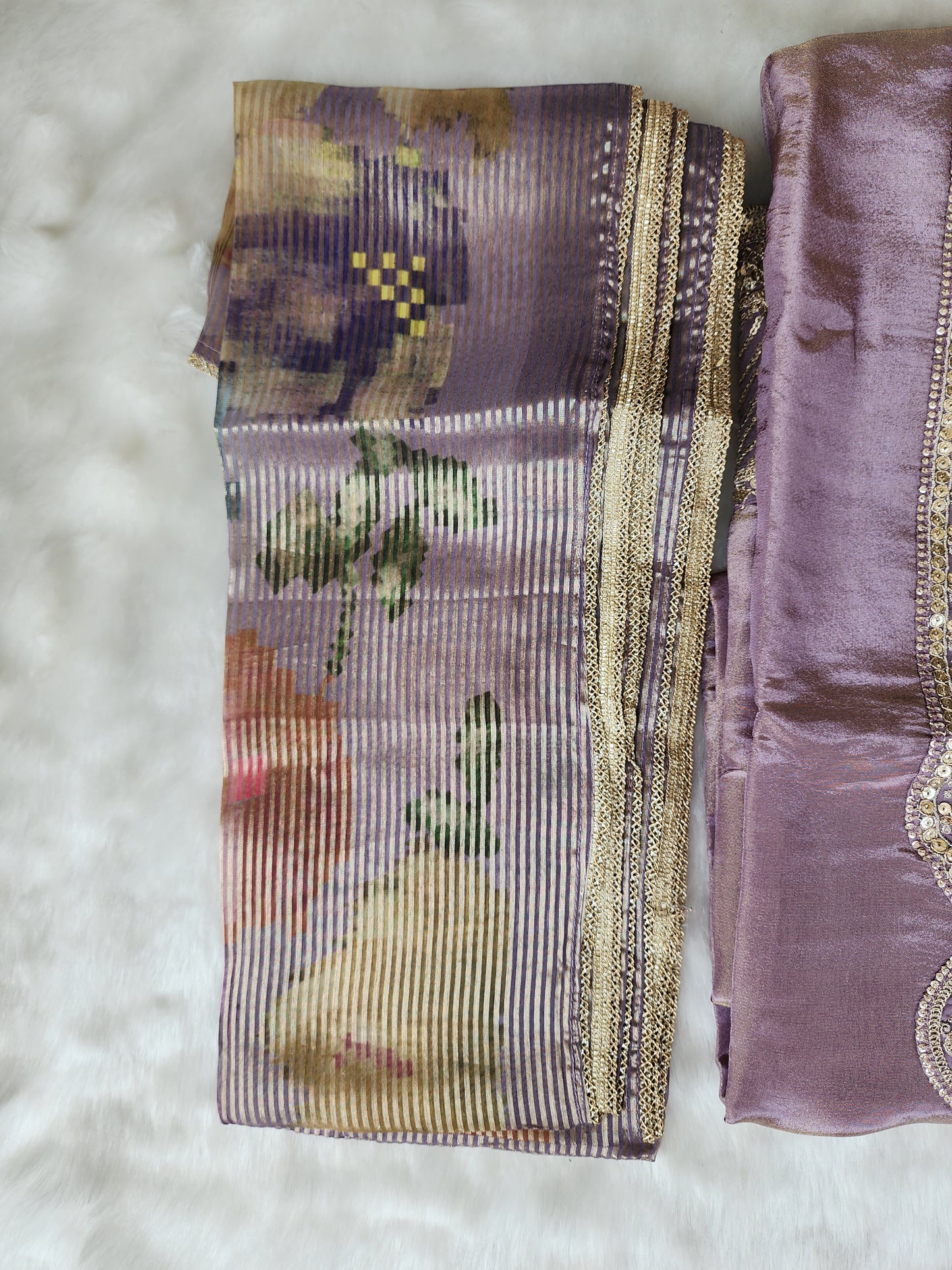 Lavender Shimmer Tissue Suit