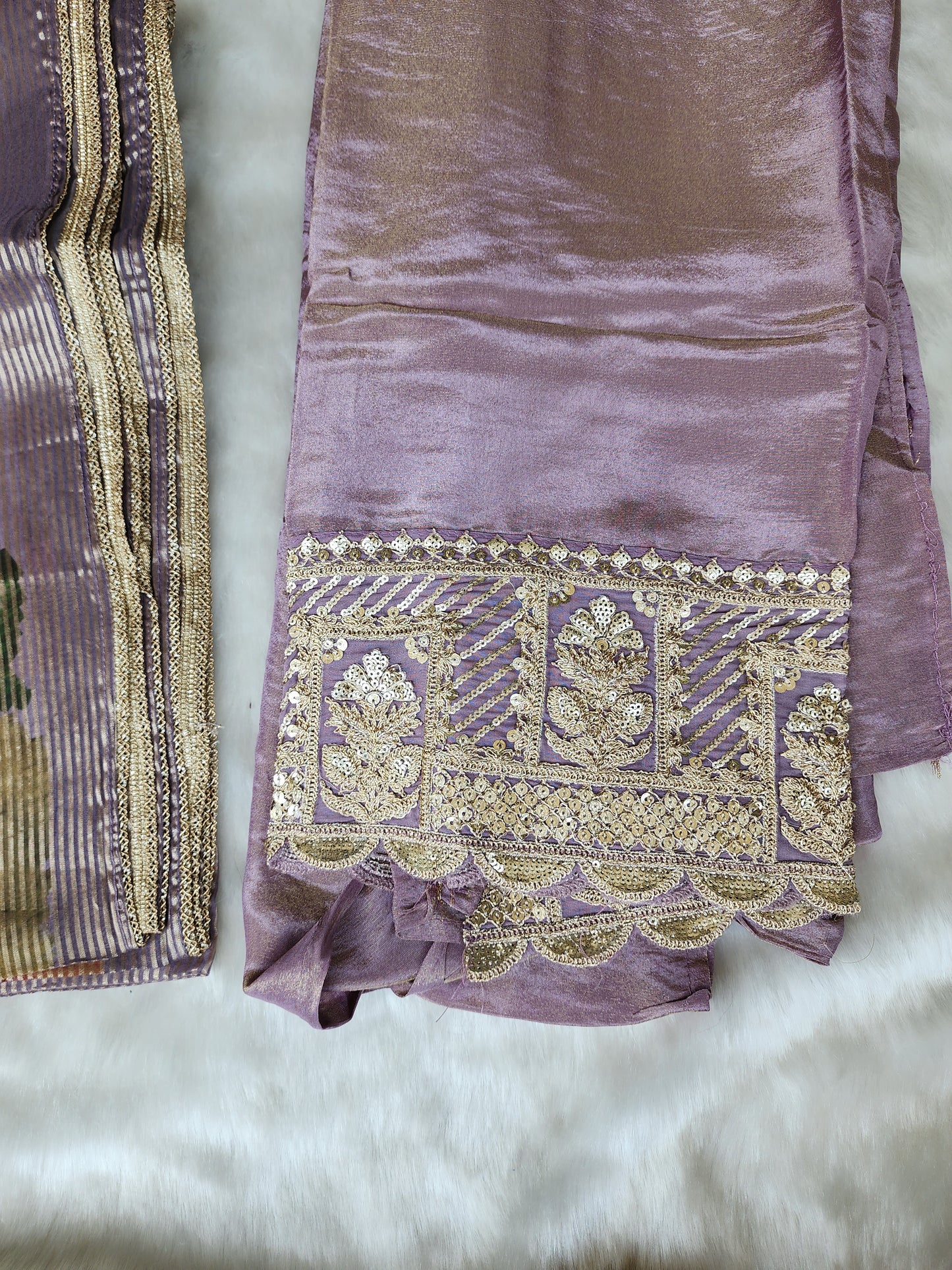 Lavender Shimmer Tissue Suit