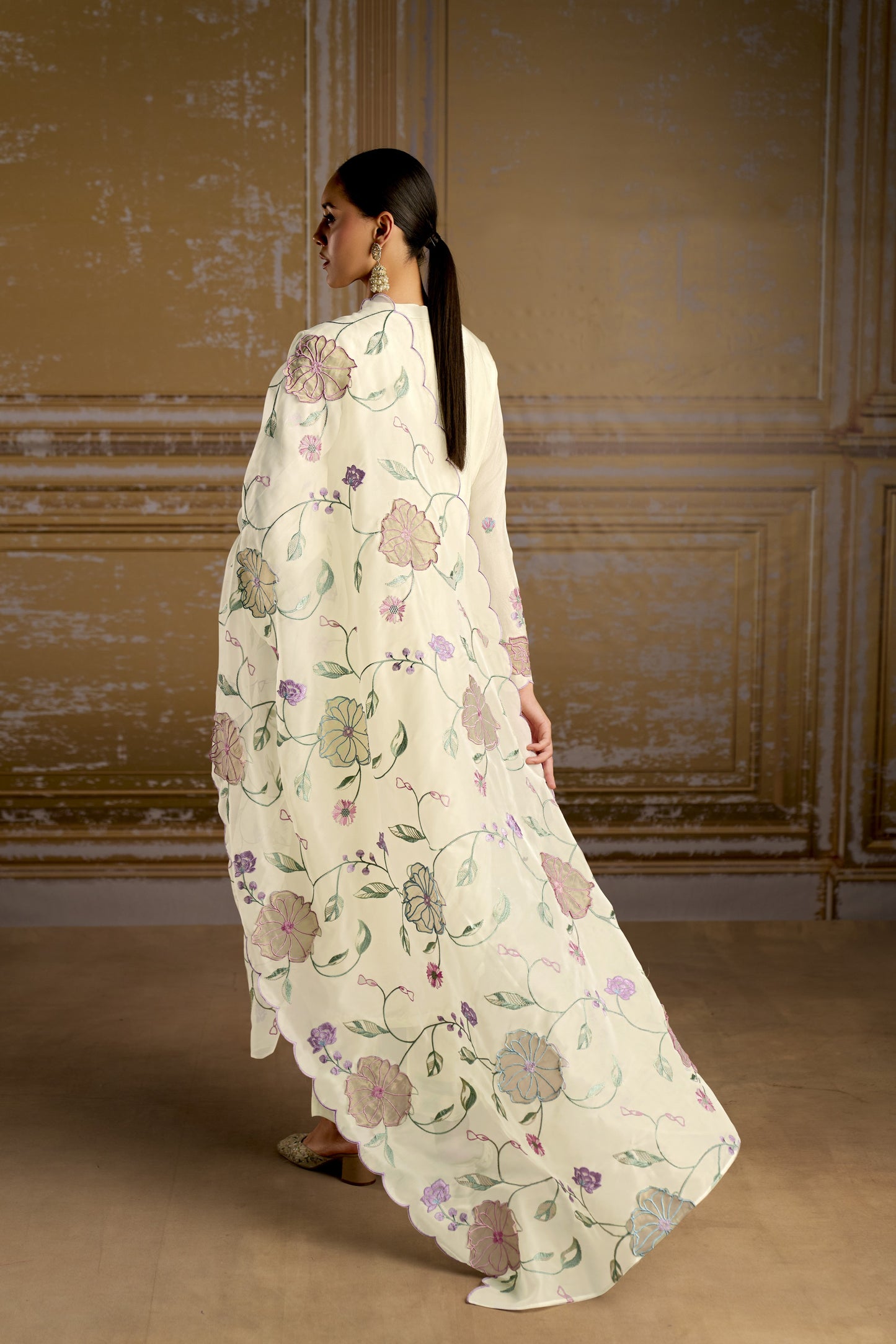 Rashmi Pure Bamber Silk White Dress Material
