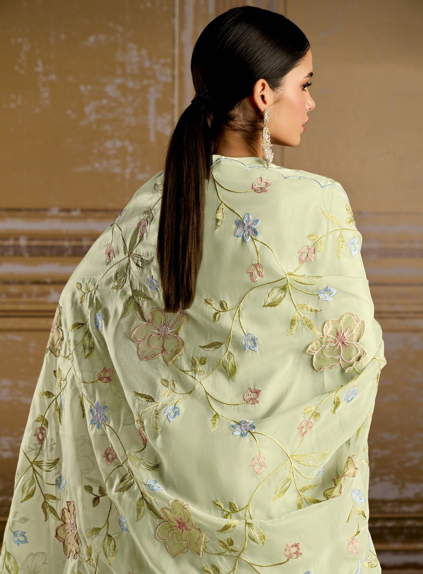 Rashmi Pure Bamber Silk Green Dress Material