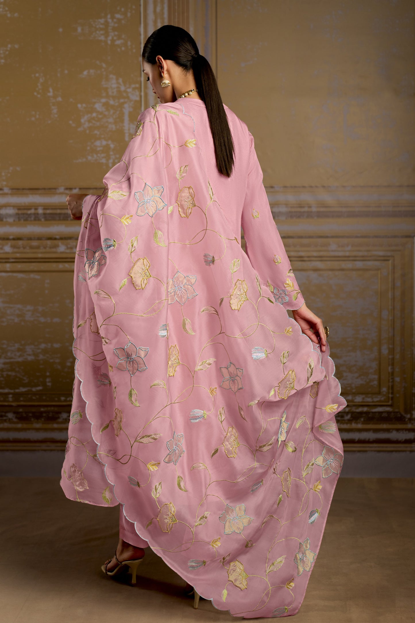 Rashmi Pure Bamber Silk Pink Dress Material