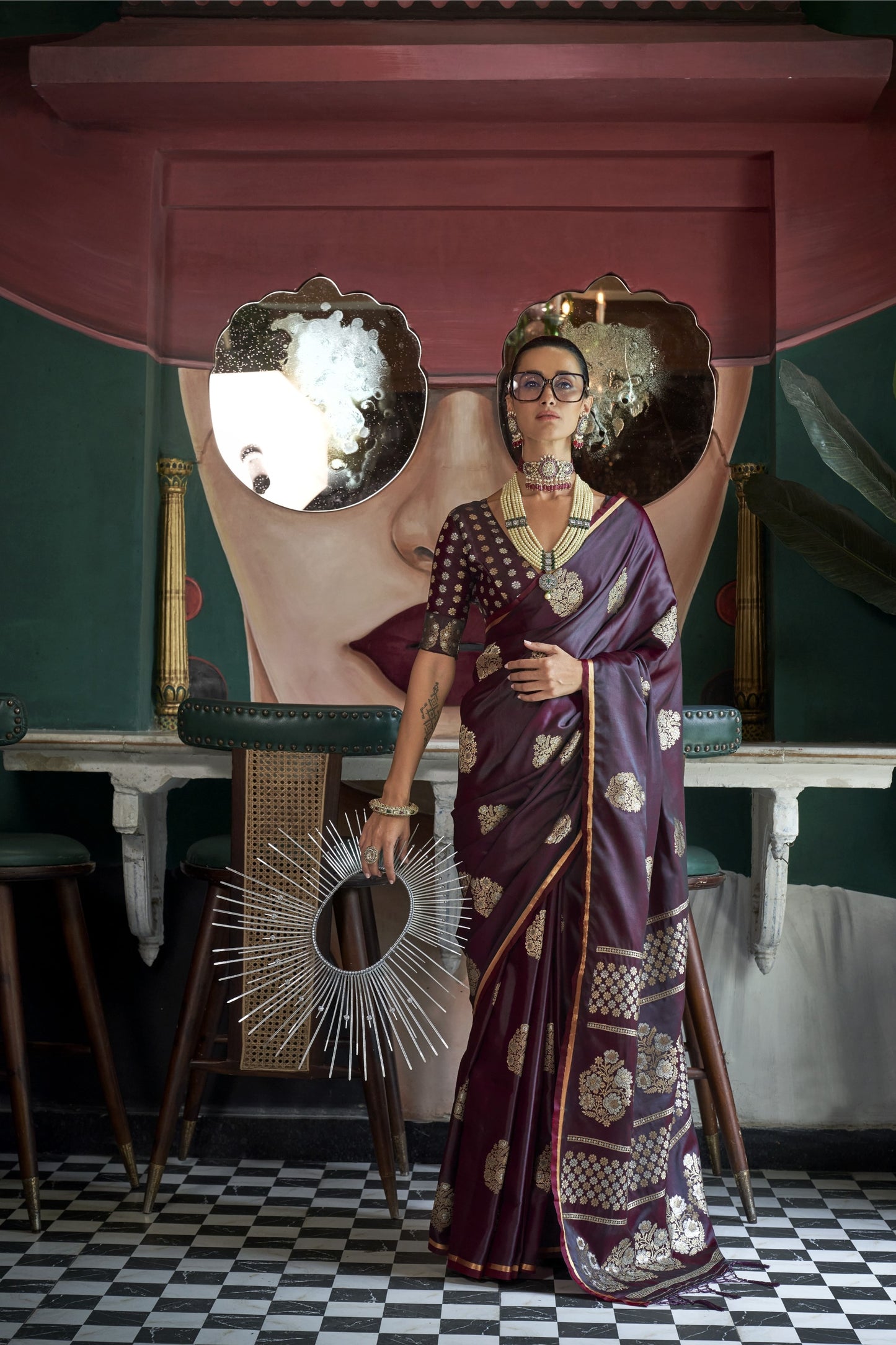 Aarohi Pure Satin Silk Saree - 6 Colours