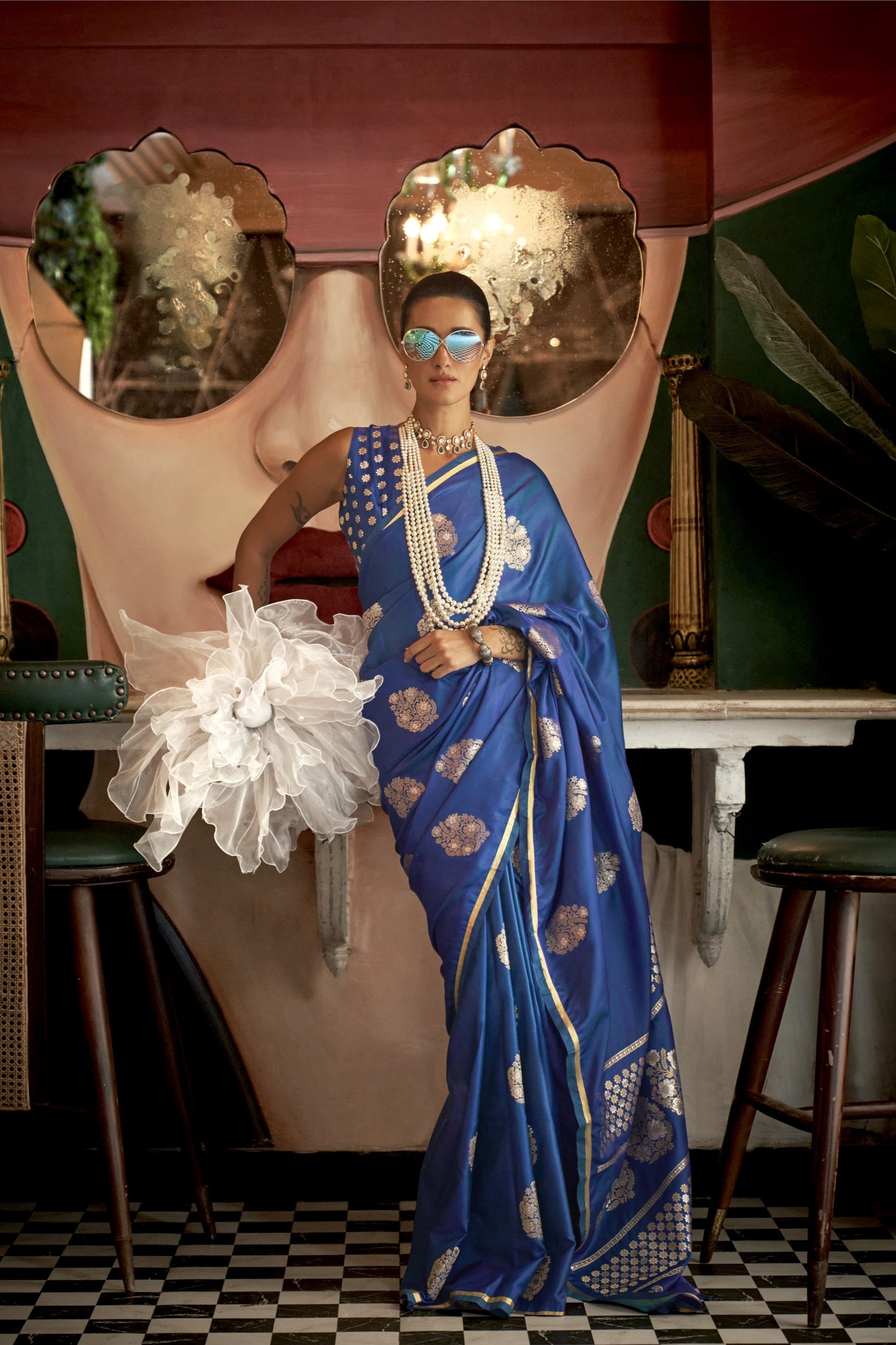 Aarohi Pure Satin Silk Saree - 6 Colours