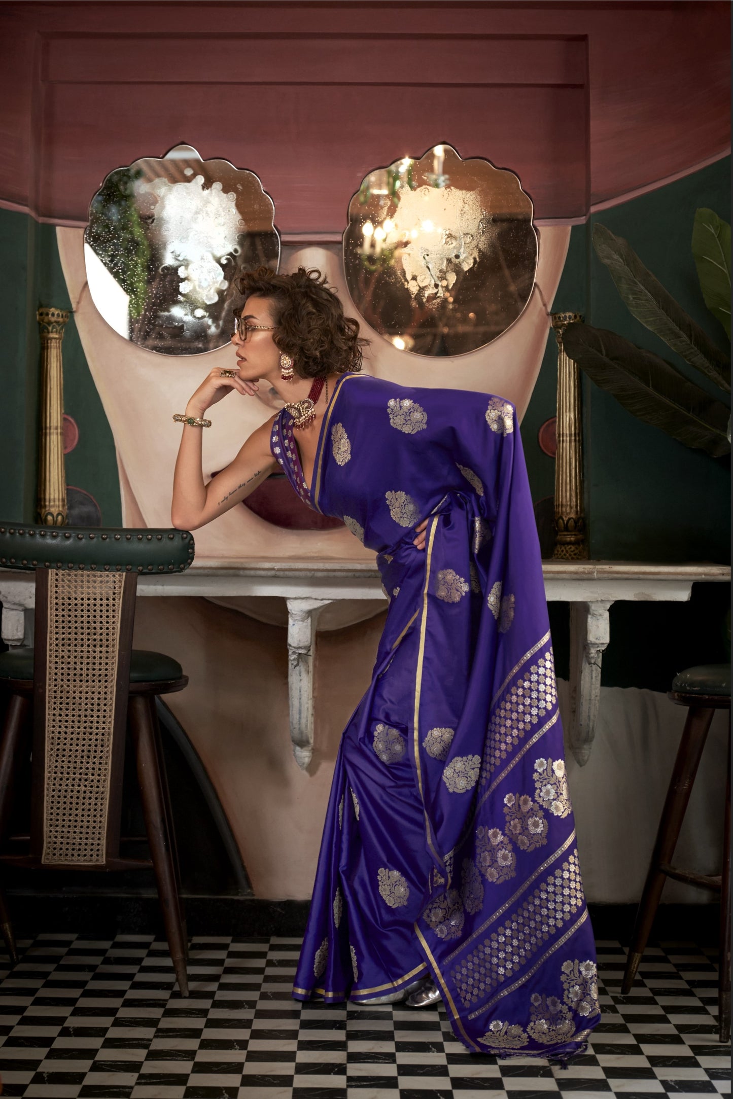 Aarohi Pure Satin Silk Saree - 6 Colours