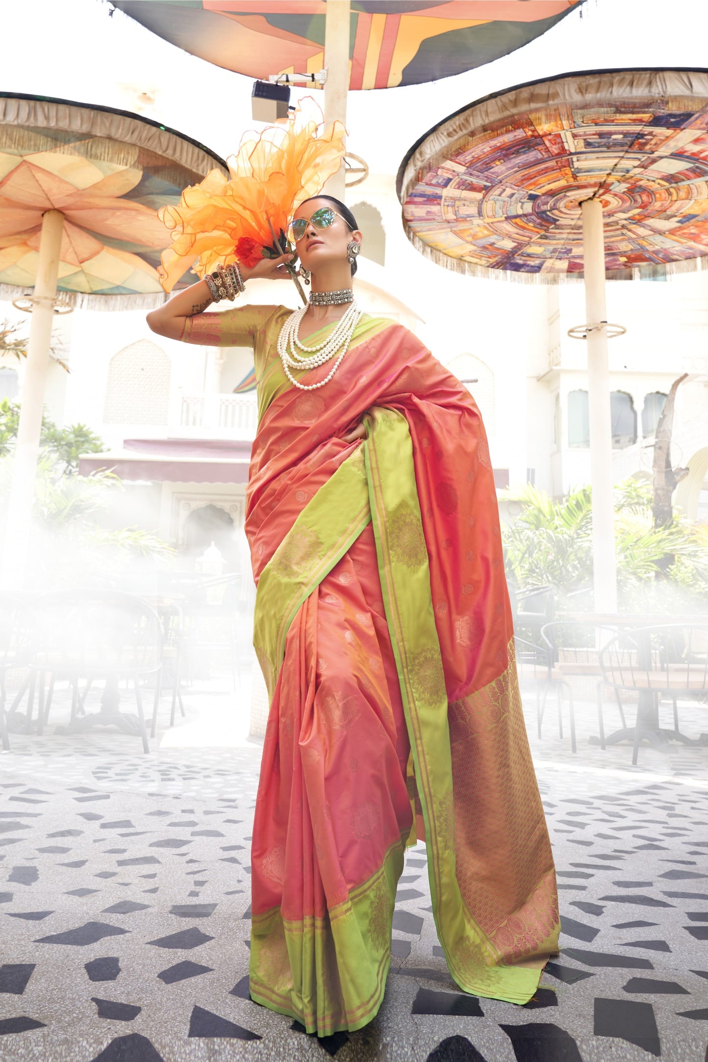 Tarini Two Tone Silk Saree - 6 Colours