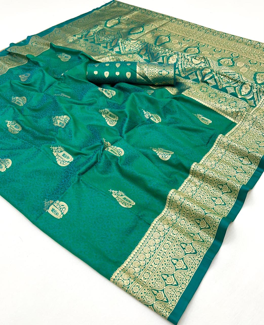 Jivika Green Two Tone Silk Saree