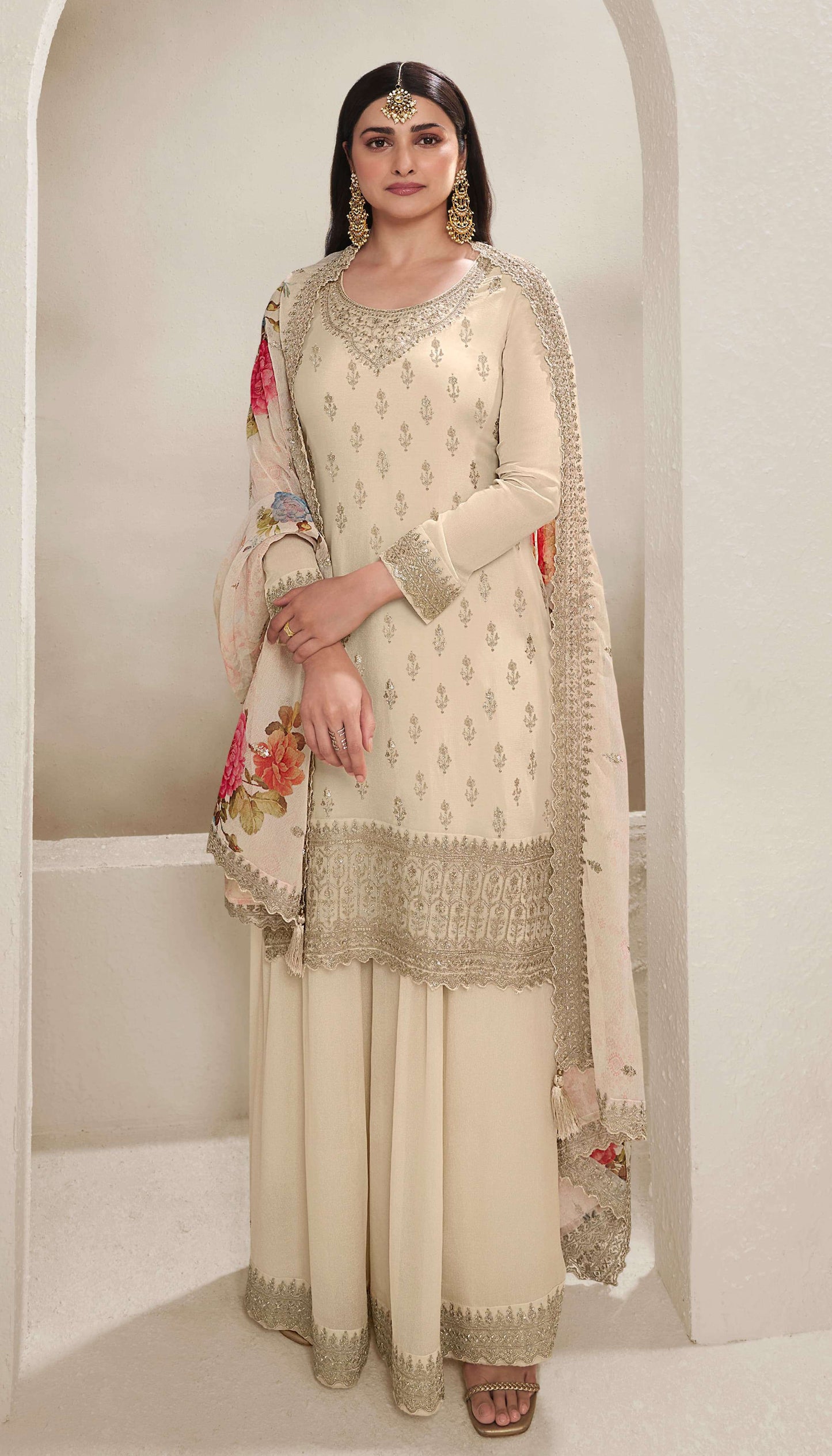 Saanvi Chinnon Silk Dress Material - 6 Colours