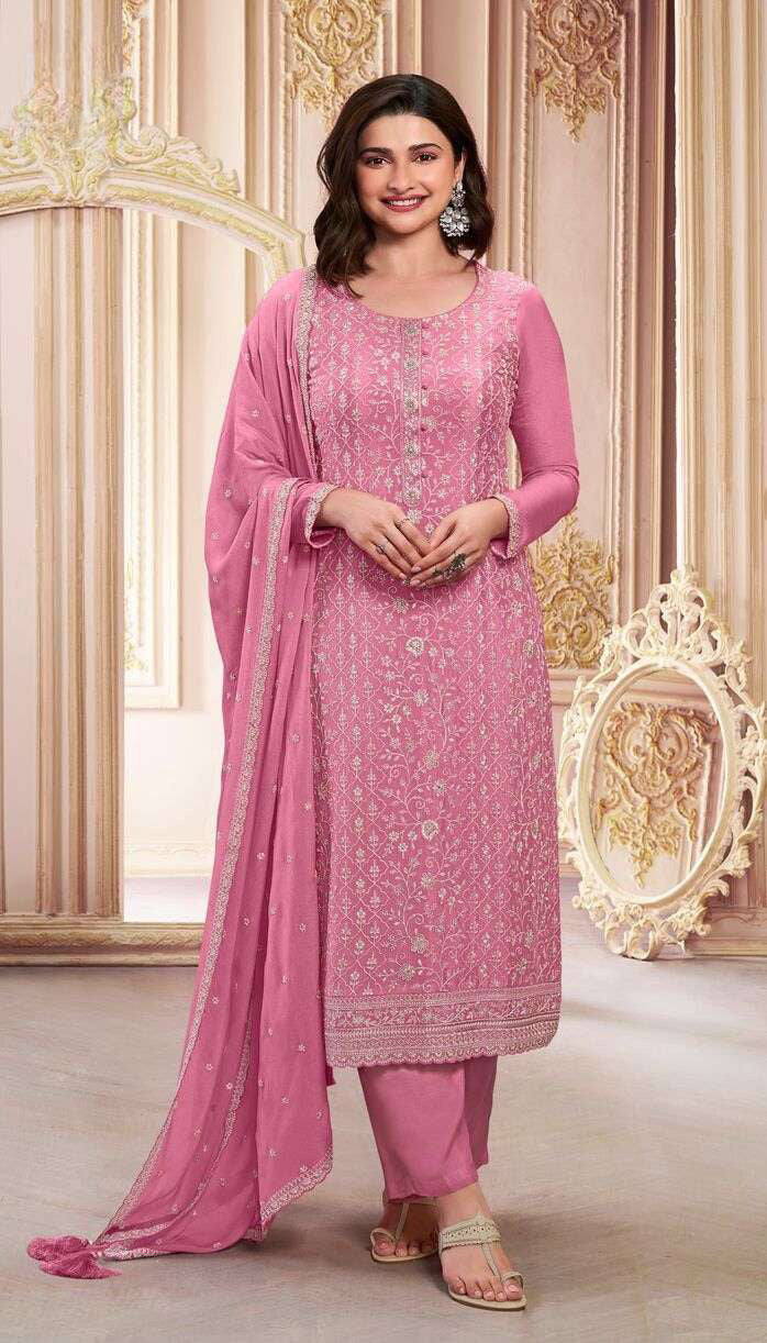 Taruna Chinon Dress Material - 6 Colours