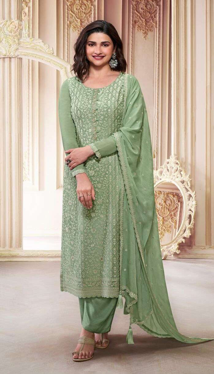 Taruna Chinon Dress Material - 6 Colours