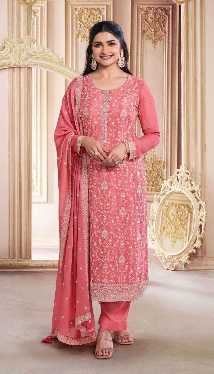 Taruna Chinon Dress Material - 6 Colours
