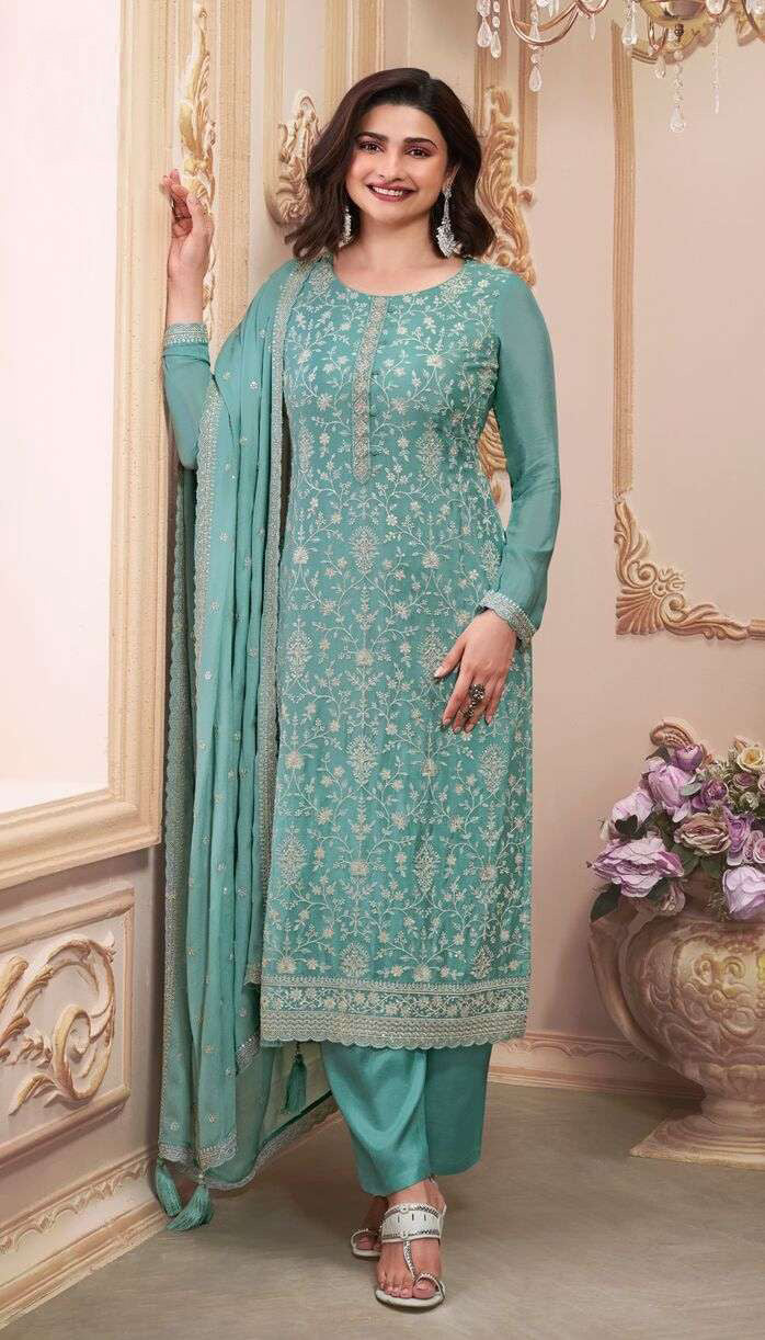Taruna Chinon Dress Material - 6 Colours