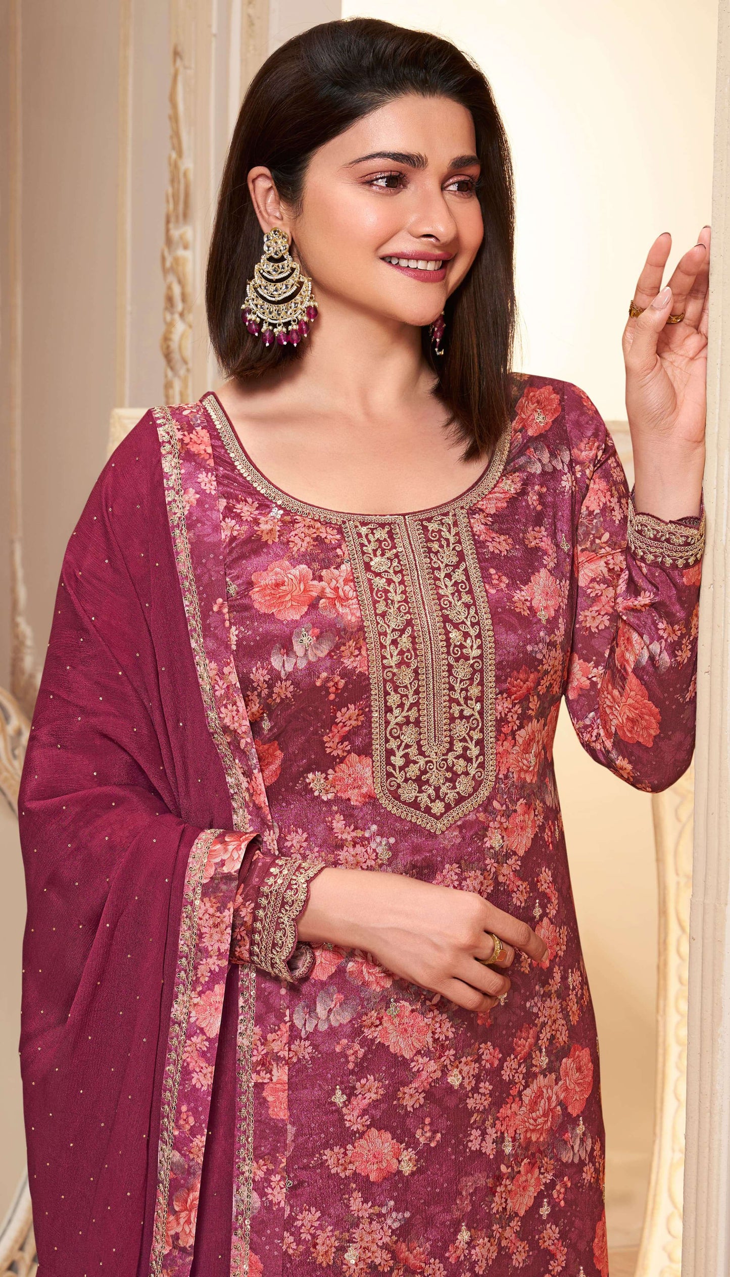 Keya Digital Printed Chinon Dress Material - 6 Colours
