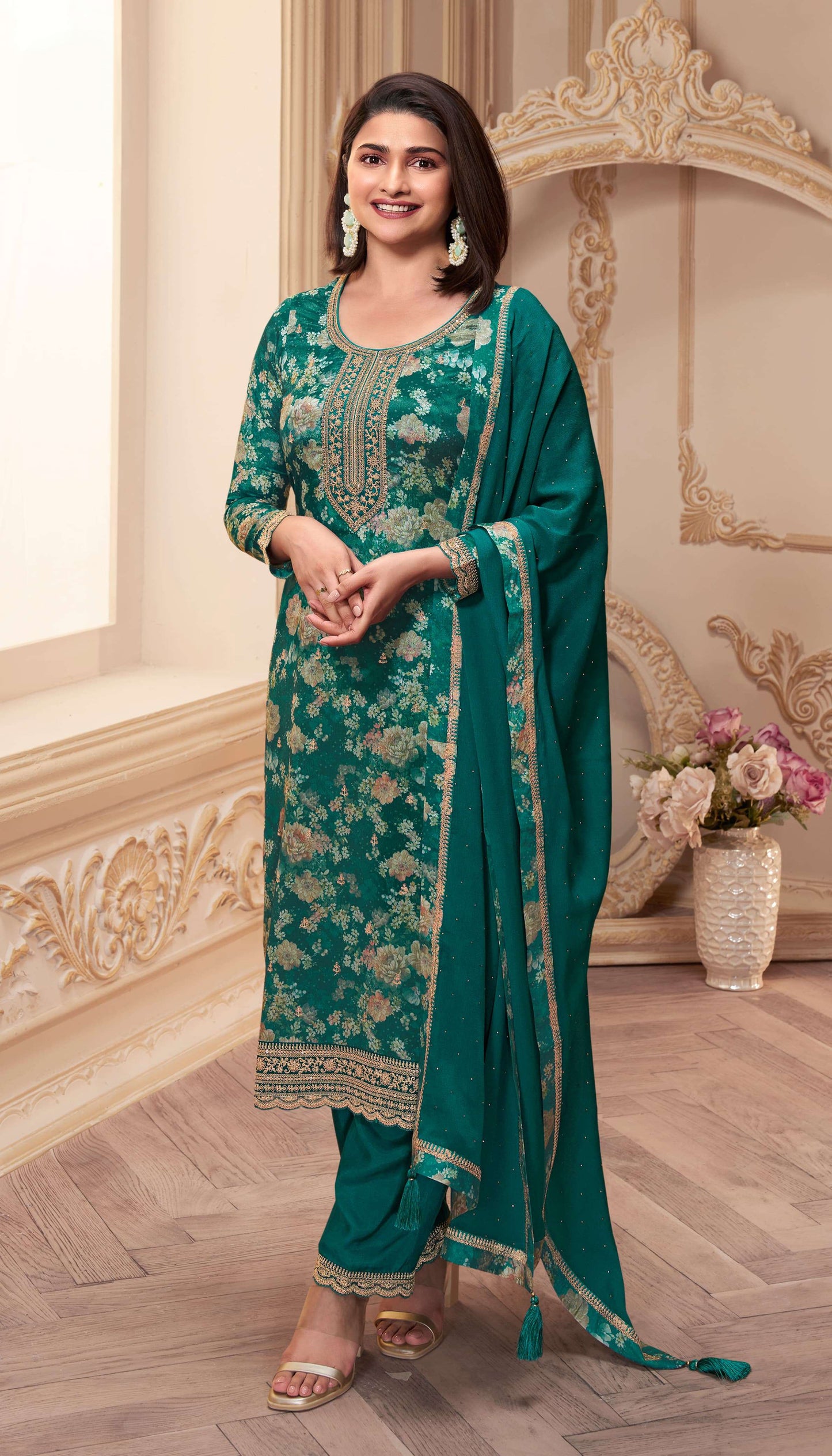 Keya Digital Printed Chinon Dress Material - 6 Colours