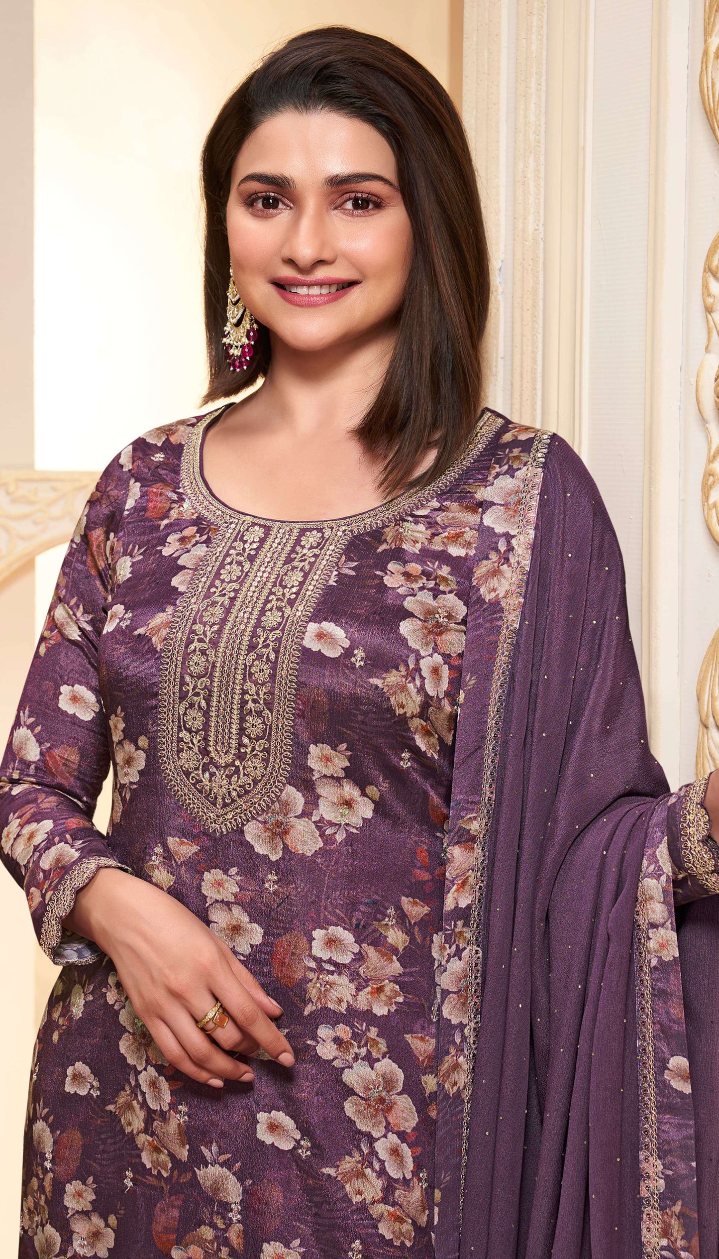 Keya Digital Printed Chinon Dress Material - 6 Colours
