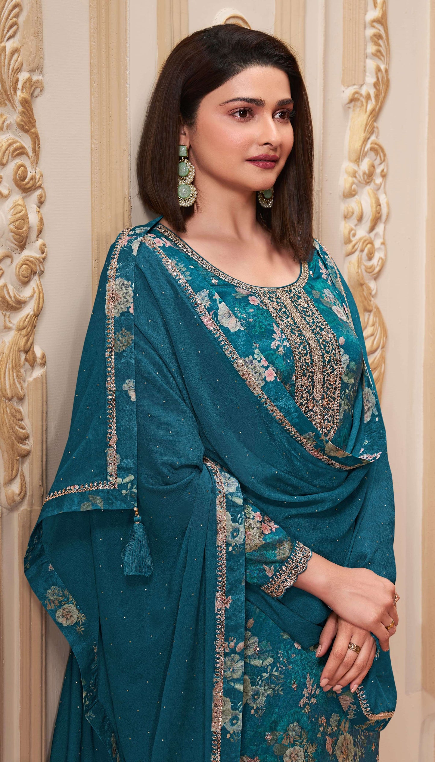 Keya Digital Printed Chinon Dress Material - 6 Colours