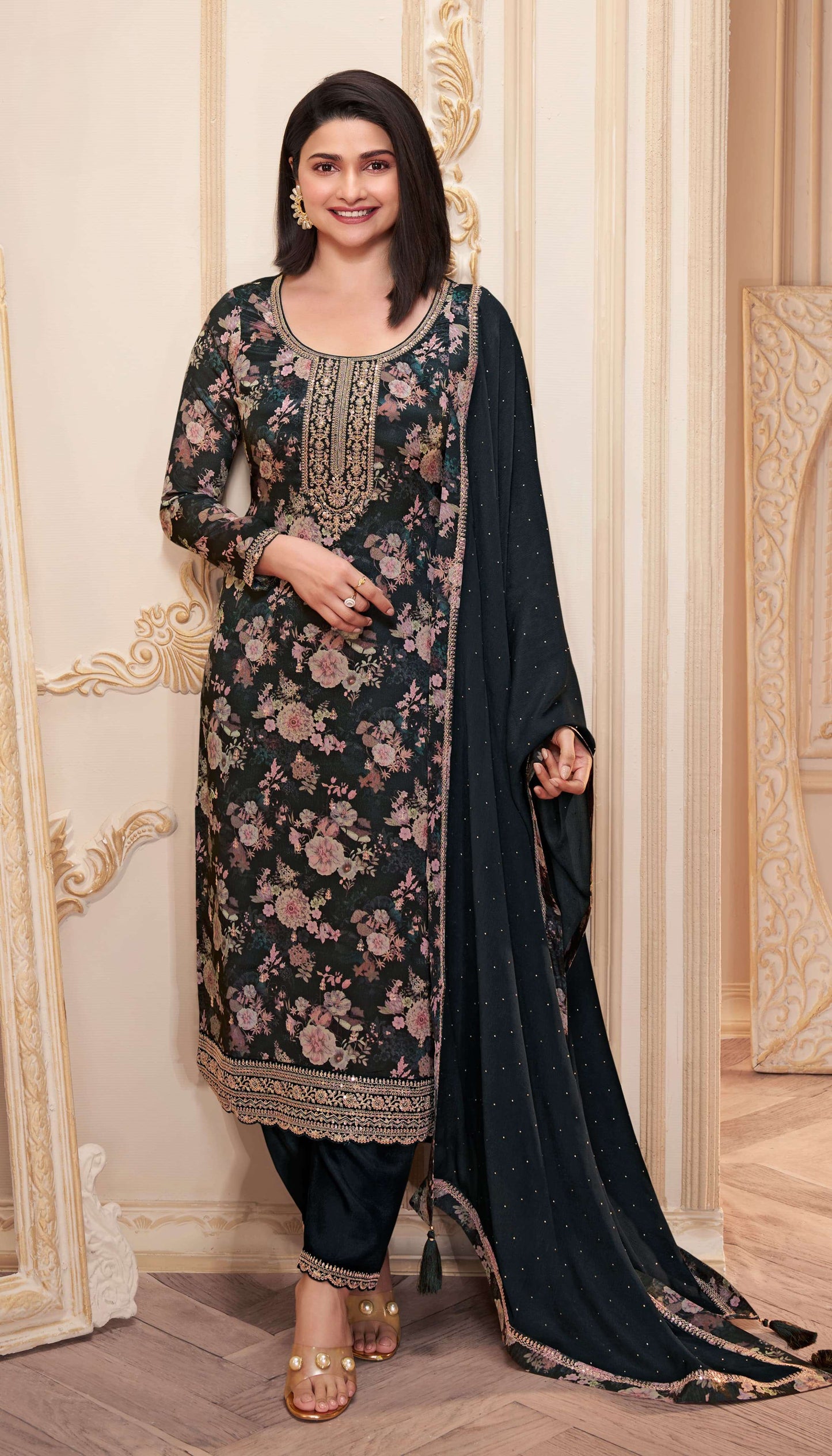 Keya Digital Printed Chinon Dress Material - 6 Colours