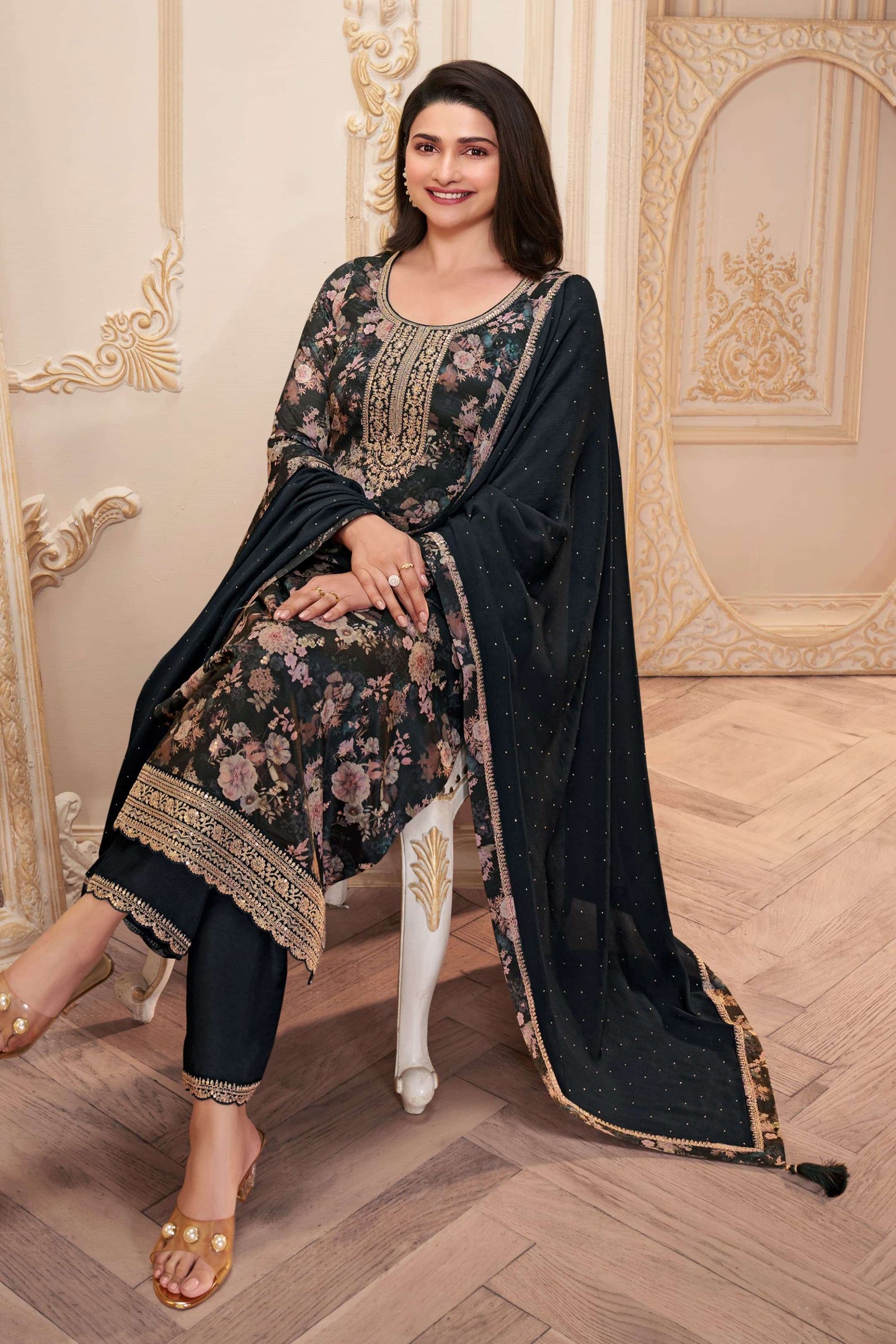 Keya Digital Printed Chinon Dress Material - 6 Colours