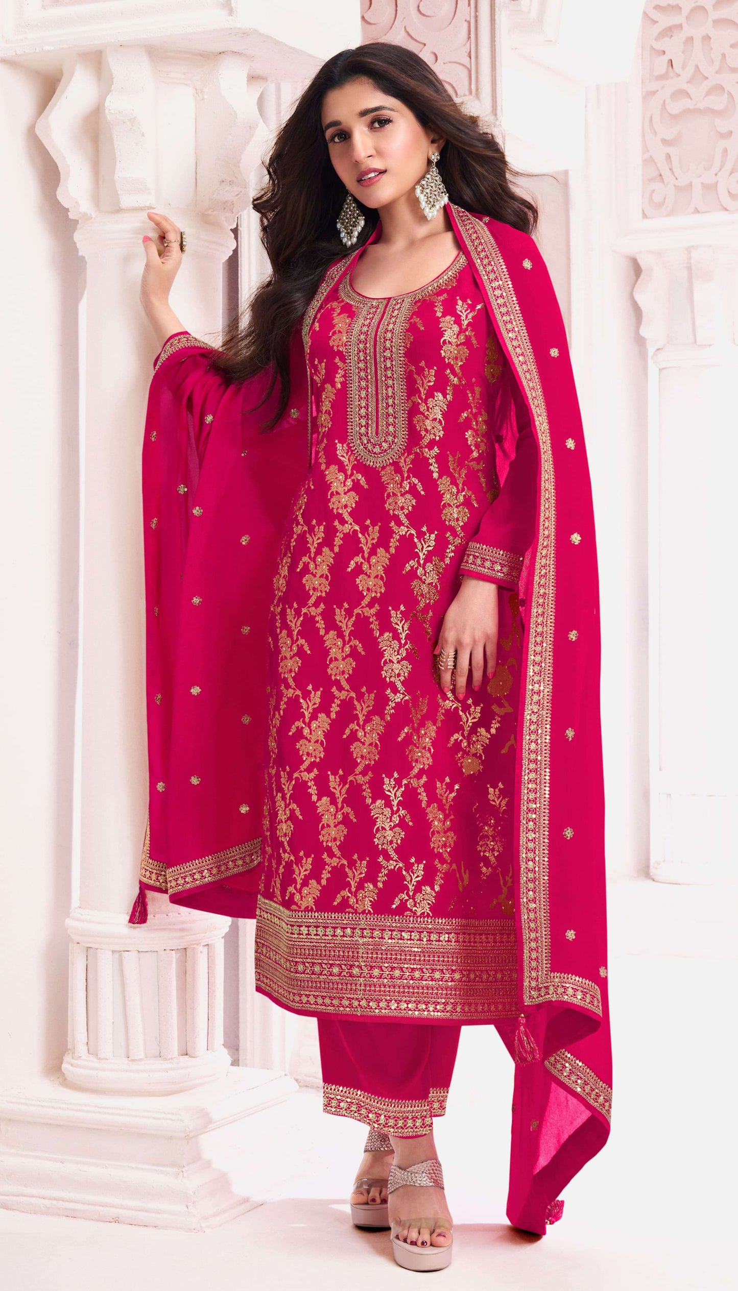 Prakriti Chinnon Dress Material - 6 Colours