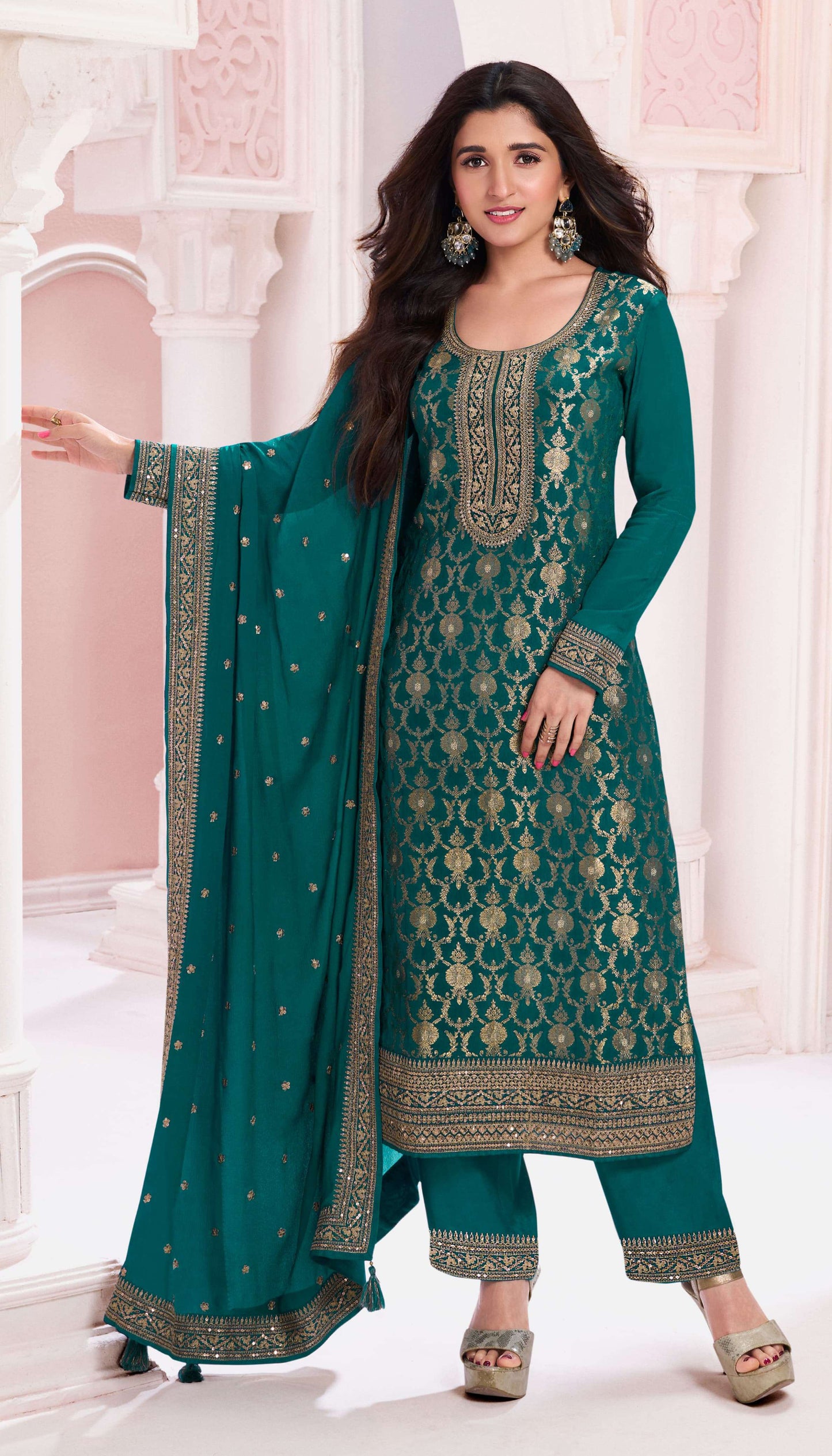 Prakriti Chinnon Dress Material - 6 Colours