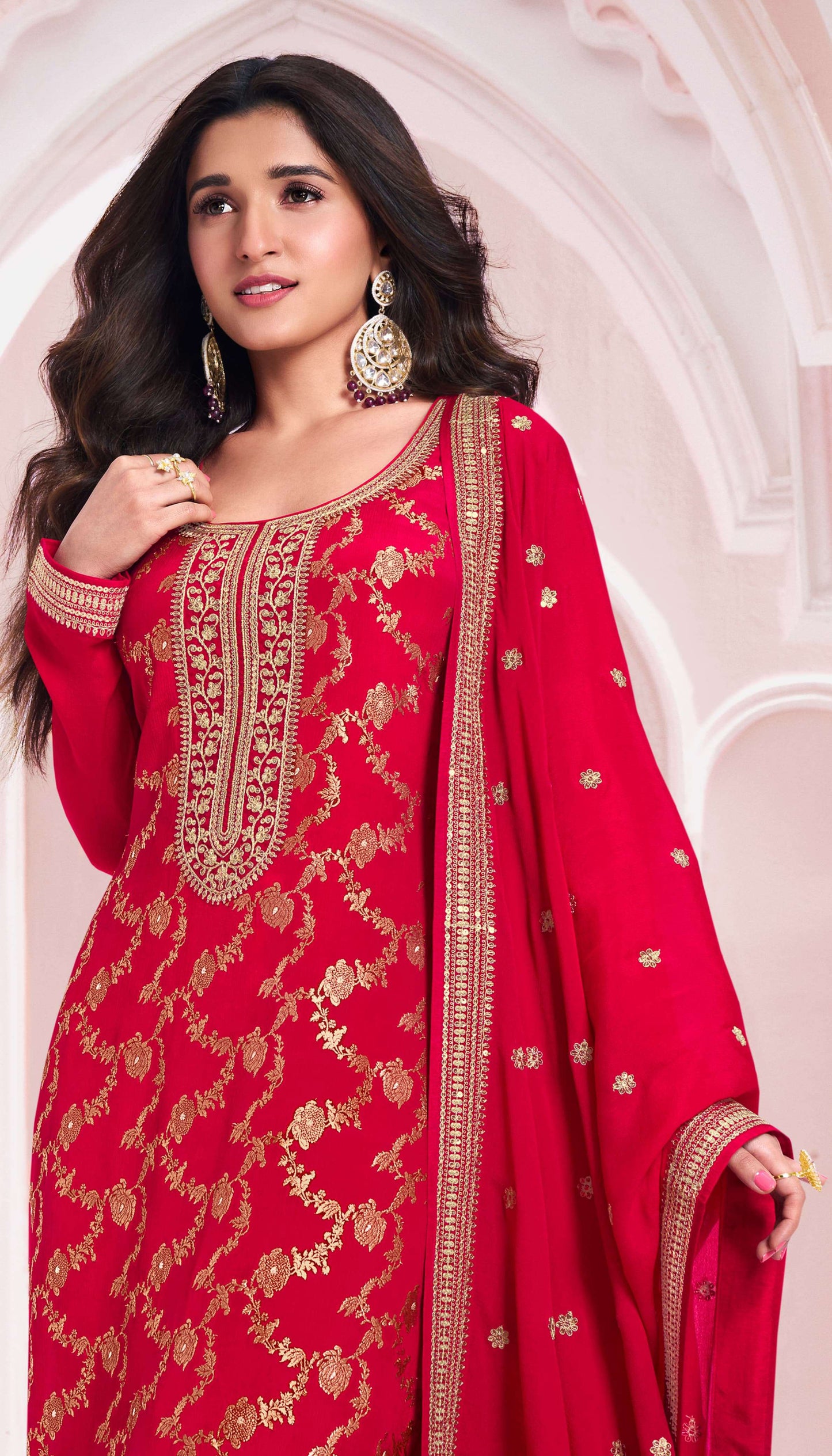 Prakriti Chinnon Dress Material - 6 Colours