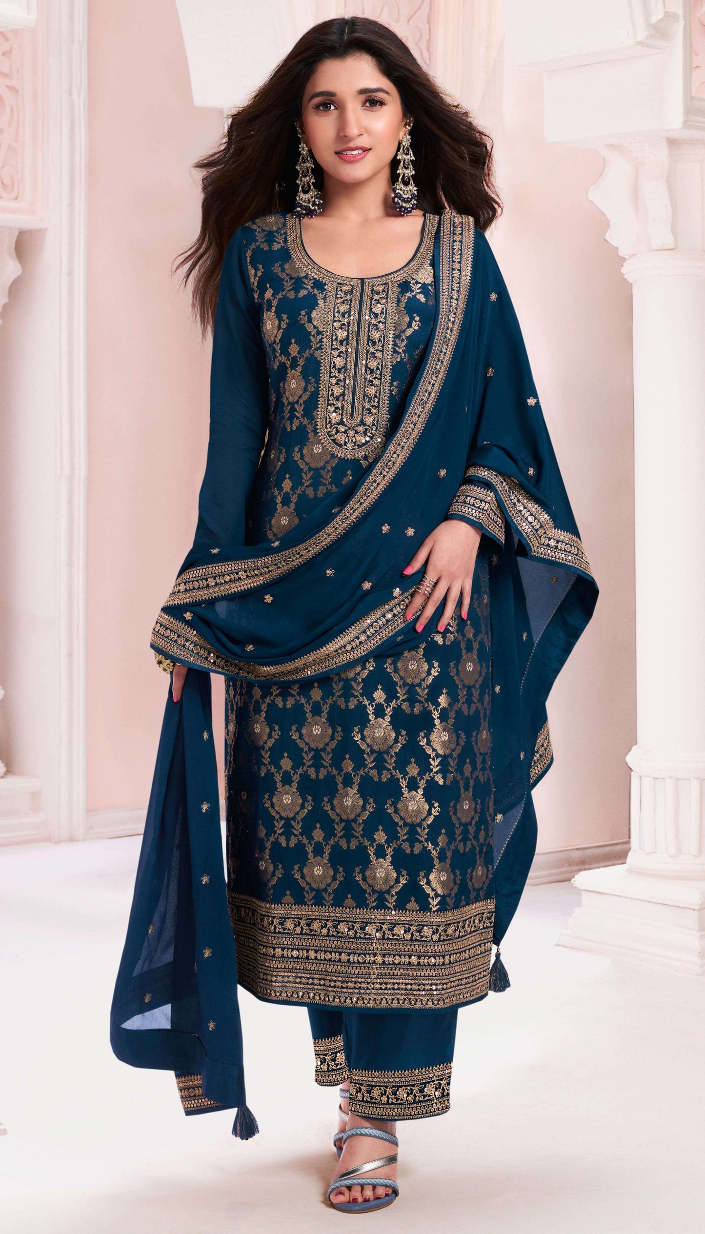Prakriti Chinnon Dress Material - 6 Colours