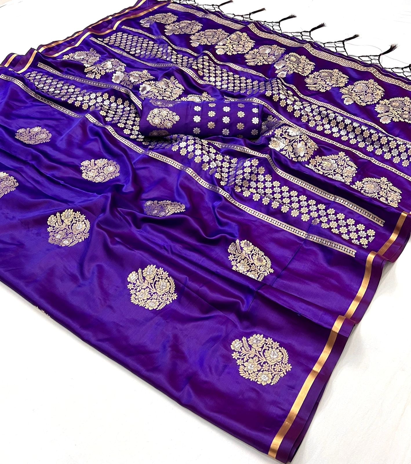 Aarohi Pure Satin Silk Saree - 6 Colours