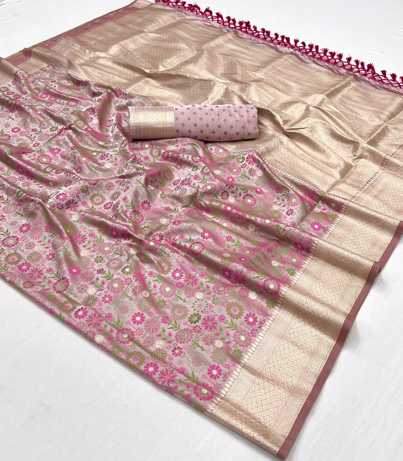 Niharika Purple Satin Silk Saree - Style 2