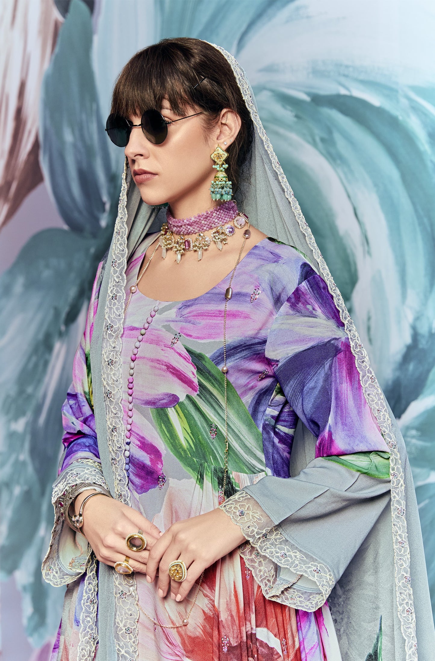 Sukriti Pure Muslin Multi Colour Dress Material